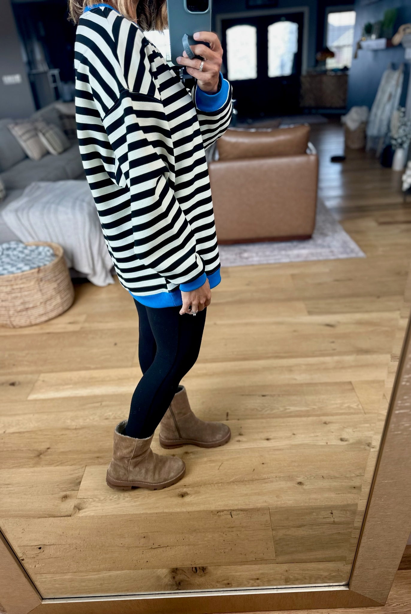 Easy Going Striped Crew-sweater-Fate-Anna Kaytes Boutique, Women's Fashion Boutique in Grinnell, Iowa