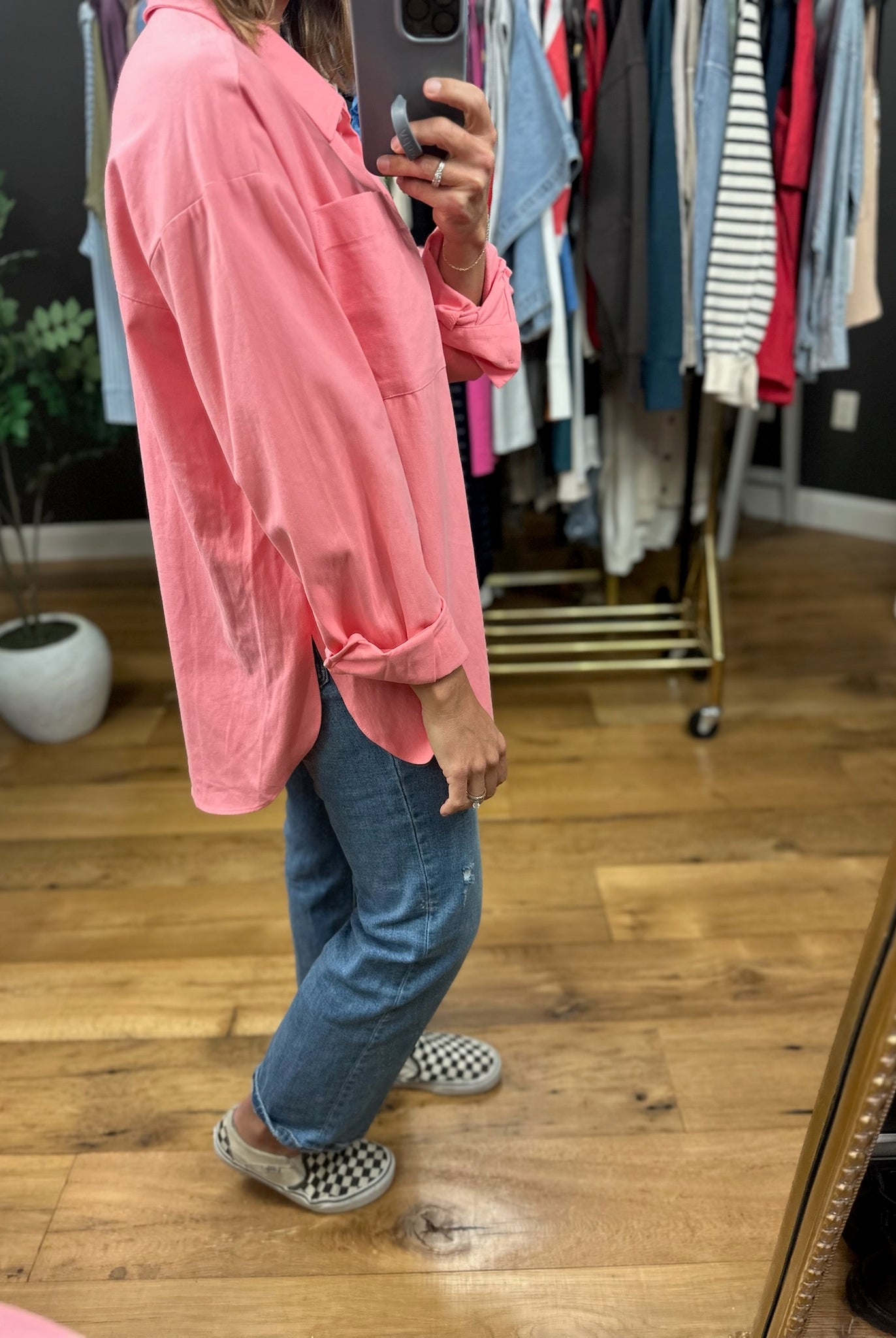Side Note Oversized Button-Down-Long Sleeves-Wishlist-Anna Kaytes Boutique, Women's Fashion Boutique in Grinnell, Iowa