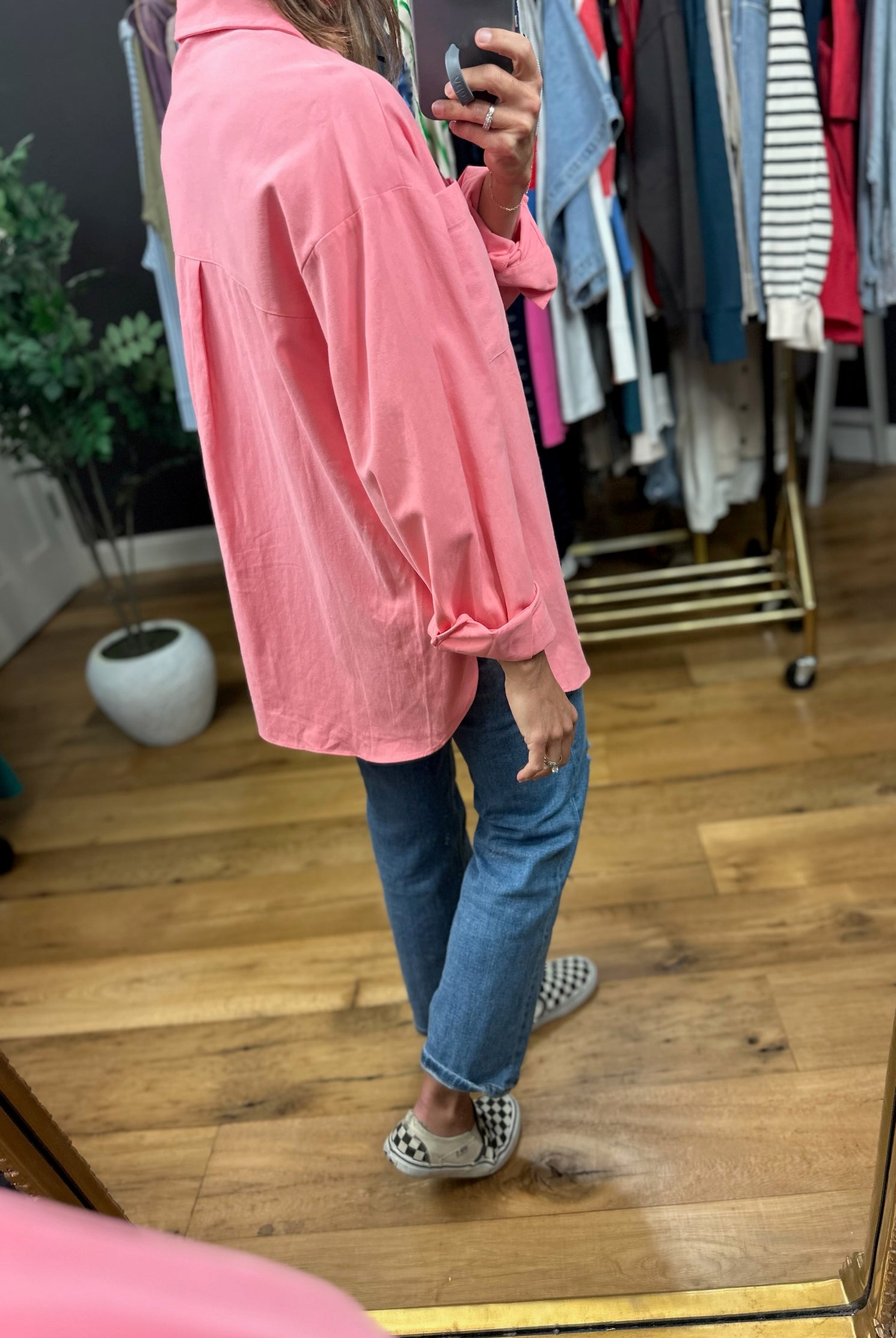 Side Note Oversized Button-Down-Long Sleeves-Wishlist-Anna Kaytes Boutique, Women's Fashion Boutique in Grinnell, Iowa