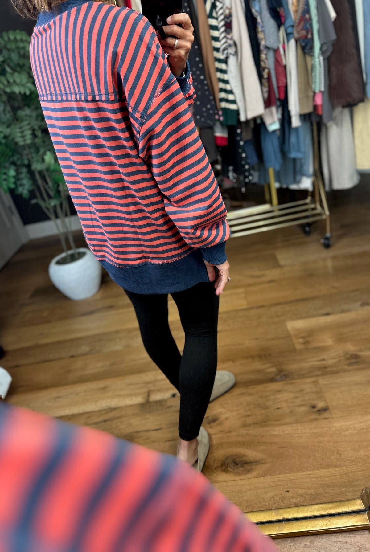 Can't Keep Me Away Striped Crew-Sweaters-Very J-Anna Kaytes Boutique, Women's Fashion Boutique in Grinnell, Iowa