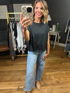 Let This Go Slub Tee - Black-Wasabi & Mint-Anna Kaytes Boutique, Women's Fashion Boutique in Grinnell, Iowa