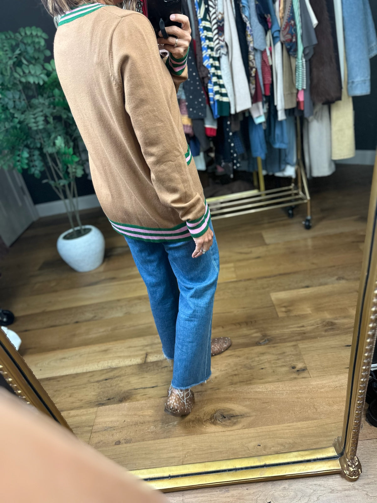 In The Past Varsity Cardigan-Sweaters-Fate-Anna Kaytes Boutique, Women's Fashion Boutique in Grinnell, Iowa
