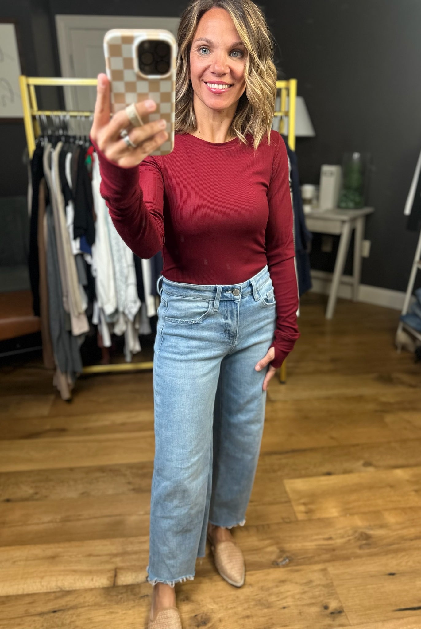 The Lennie Ribbed Long Sleeve Top-Wasabi & Mint-Anna Kaytes Boutique, Women's Fashion Boutique in Grinnell, Iowa