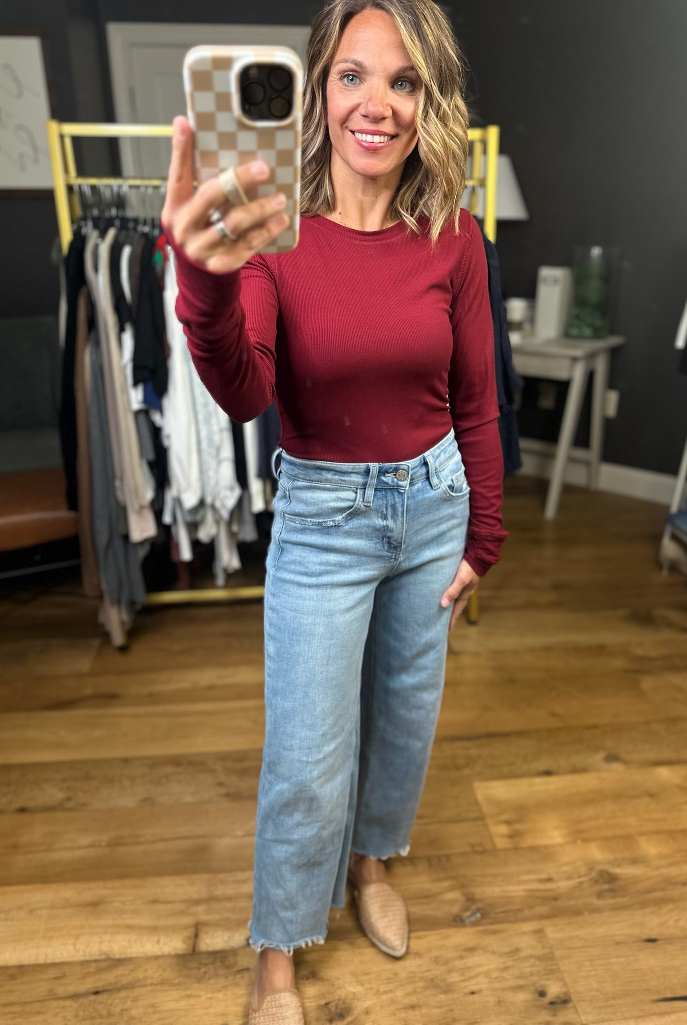 The Lennie Ribbed Long Sleeve Top-Wasabi & Mint-Anna Kaytes Boutique, Women's Fashion Boutique in Grinnell, Iowa