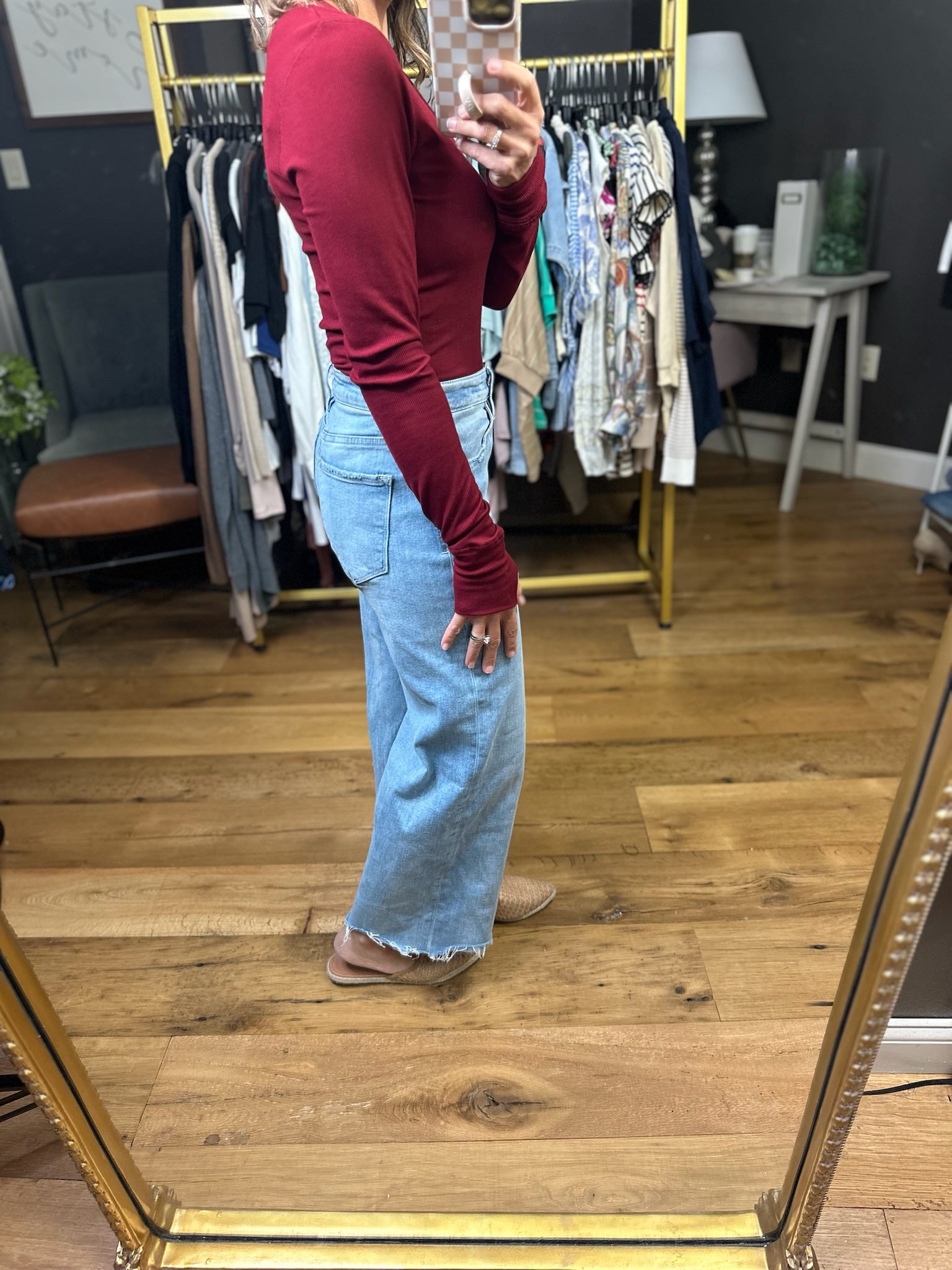 The Lennie Ribbed Long Sleeve Top-Wasabi & Mint-Anna Kaytes Boutique, Women's Fashion Boutique in Grinnell, Iowa