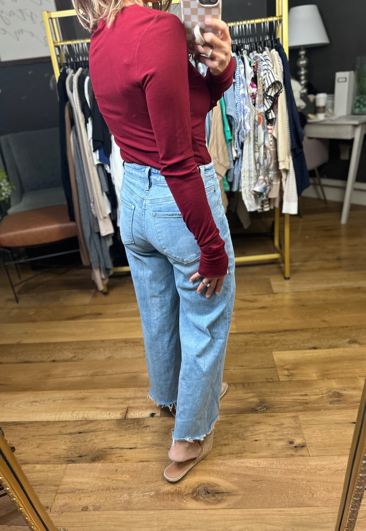 The Lennie Ribbed Long Sleeve Top-Wasabi & Mint-Anna Kaytes Boutique, Women's Fashion Boutique in Grinnell, Iowa