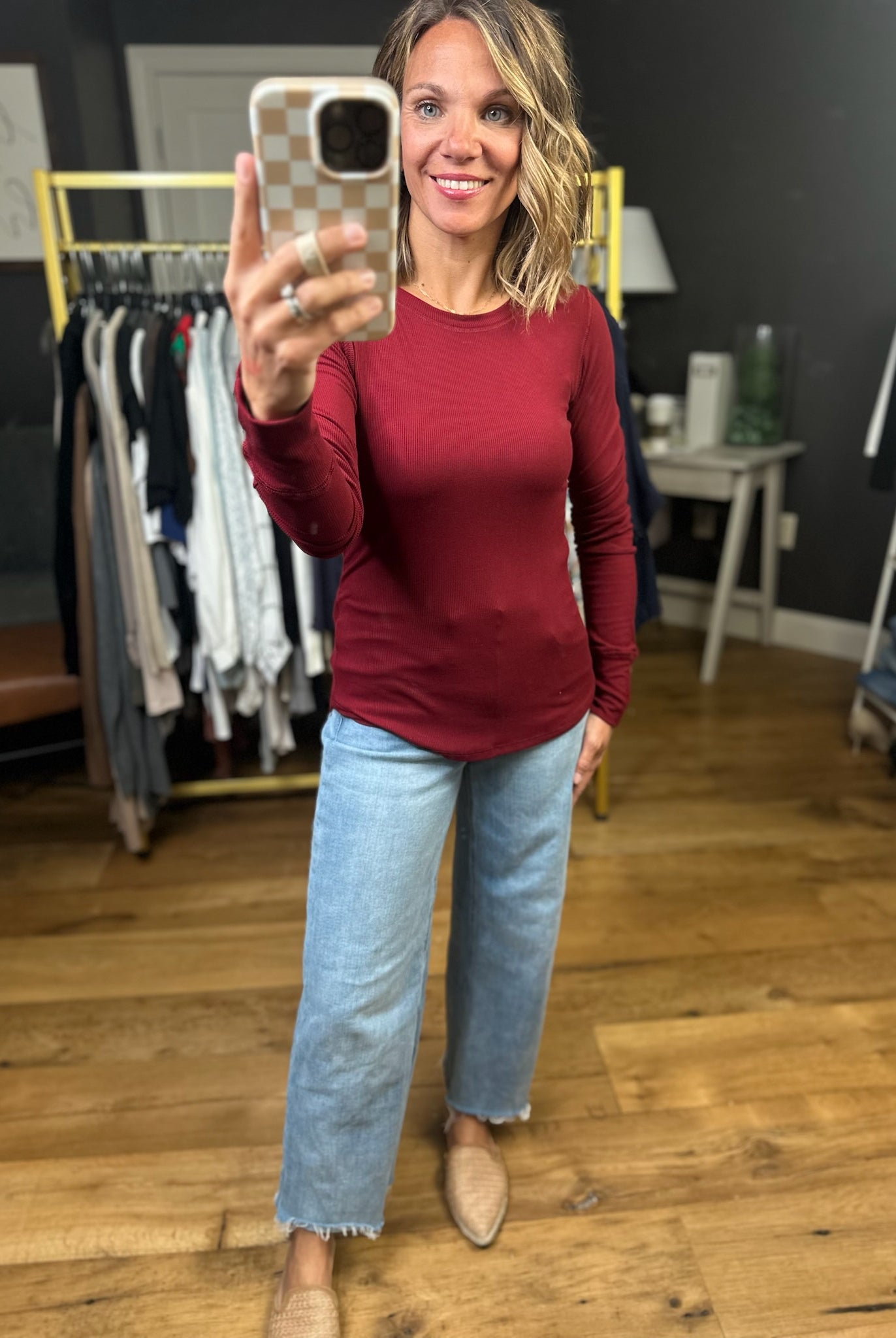 The Lennie Ribbed Long Sleeve Top-Wasabi & Mint-Anna Kaytes Boutique, Women's Fashion Boutique in Grinnell, Iowa