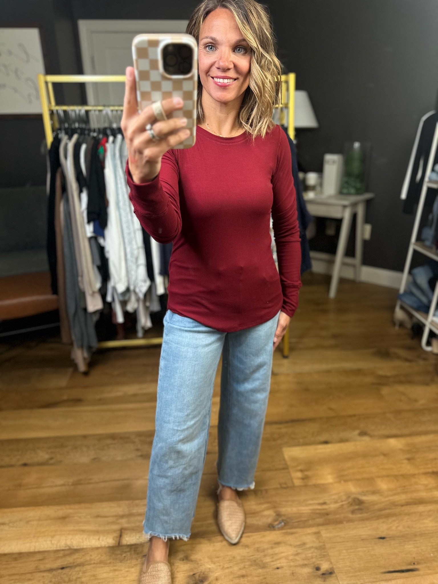 The Lennie Ribbed Long Sleeve Top-Wasabi & Mint-Anna Kaytes Boutique, Women's Fashion Boutique in Grinnell, Iowa