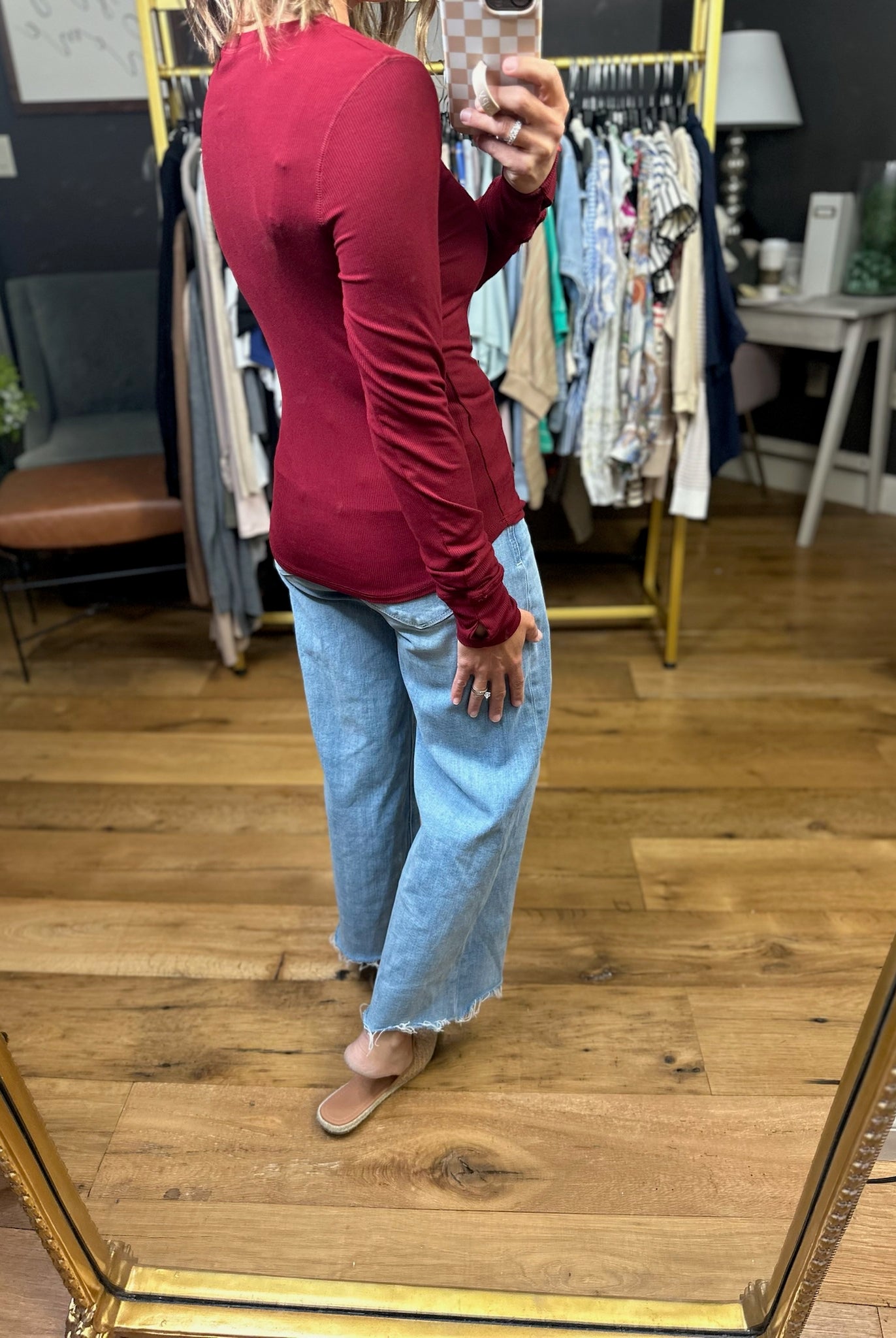 The Lennie Ribbed Long Sleeve Top-Wasabi & Mint-Anna Kaytes Boutique, Women's Fashion Boutique in Grinnell, Iowa