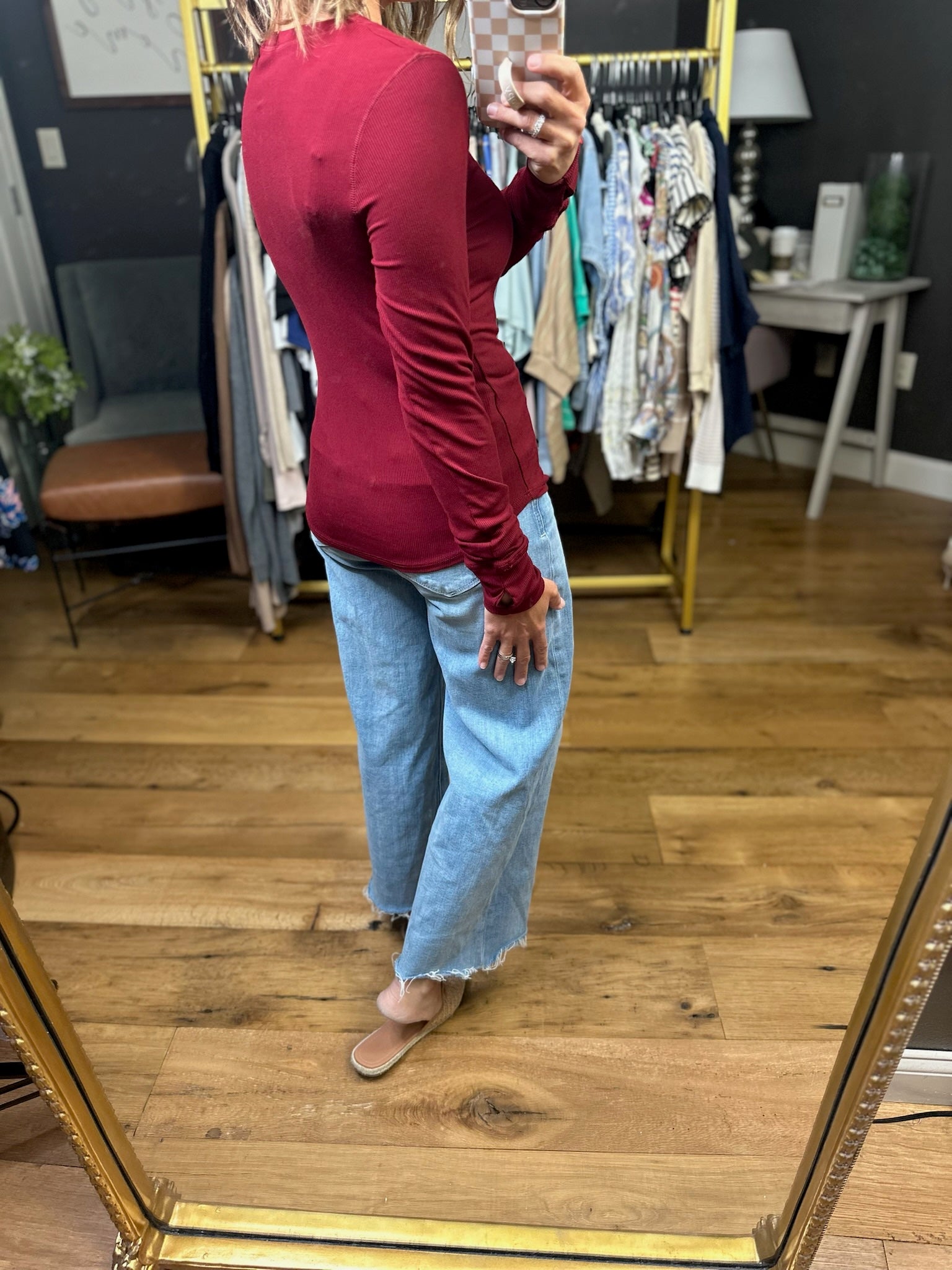 The Lennie Ribbed Long Sleeve Top-Wasabi & Mint-Anna Kaytes Boutique, Women's Fashion Boutique in Grinnell, Iowa