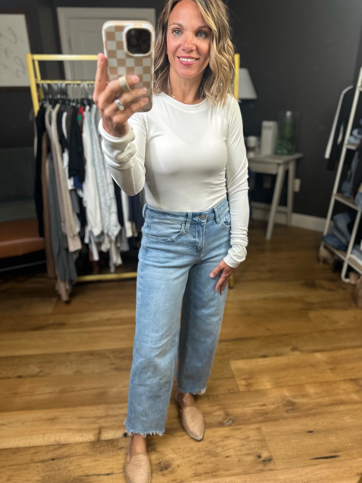 The Lennie Ribbed Long Sleeve Top-Wasabi & Mint-Anna Kaytes Boutique, Women's Fashion Boutique in Grinnell, Iowa