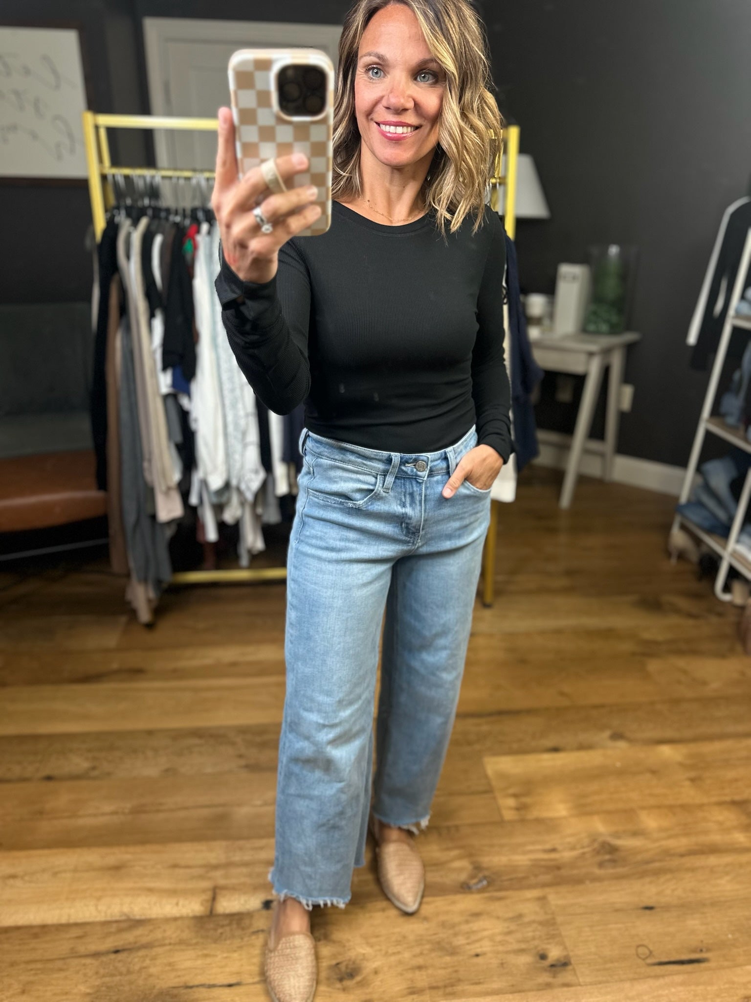 The Lennie Ribbed Long Sleeve Top-Wasabi & Mint-Anna Kaytes Boutique, Women's Fashion Boutique in Grinnell, Iowa