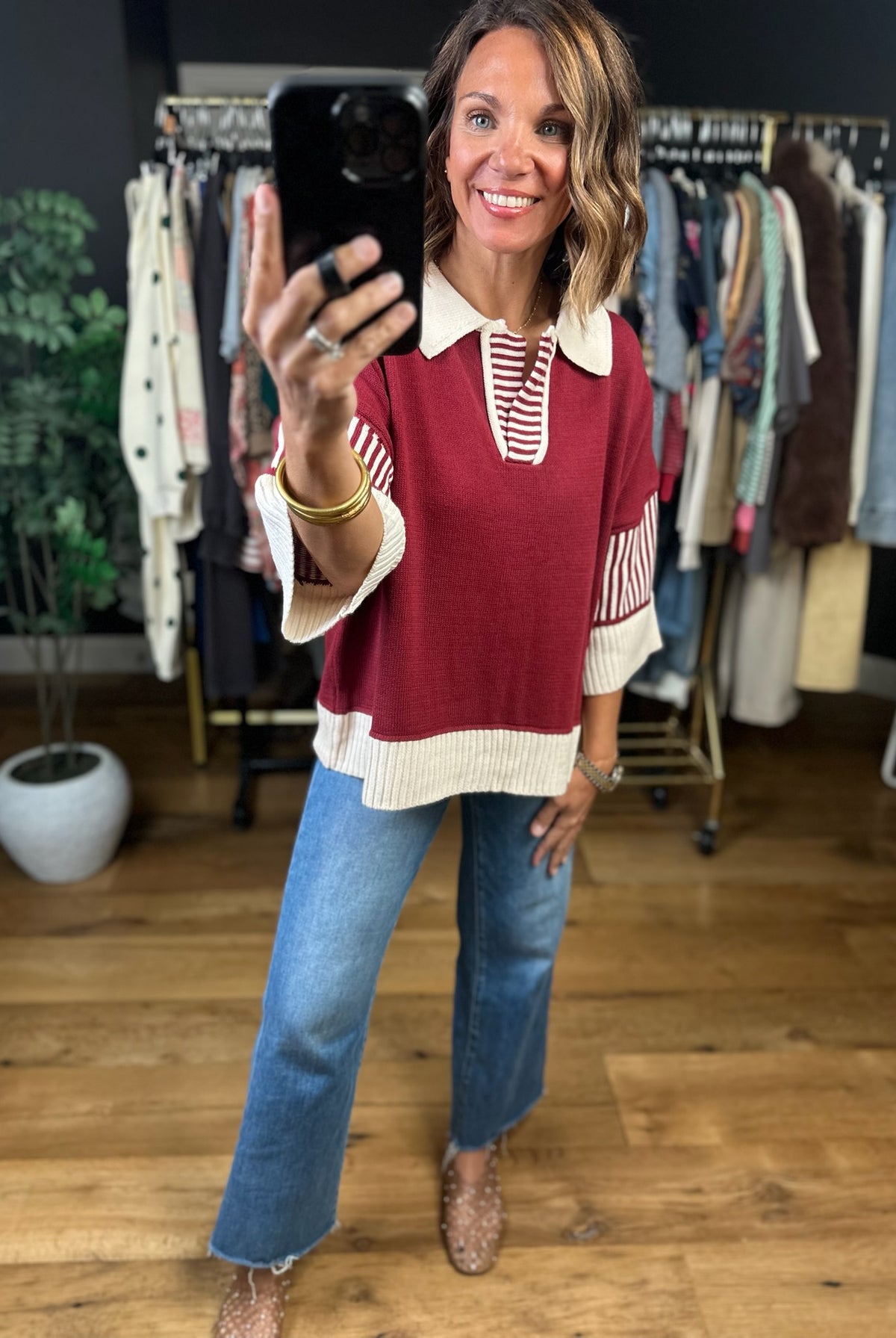 The Right Thing Collared Top-Short Sleeves-She & Sky-Anna Kaytes Boutique, Women's Fashion Boutique in Grinnell, Iowa