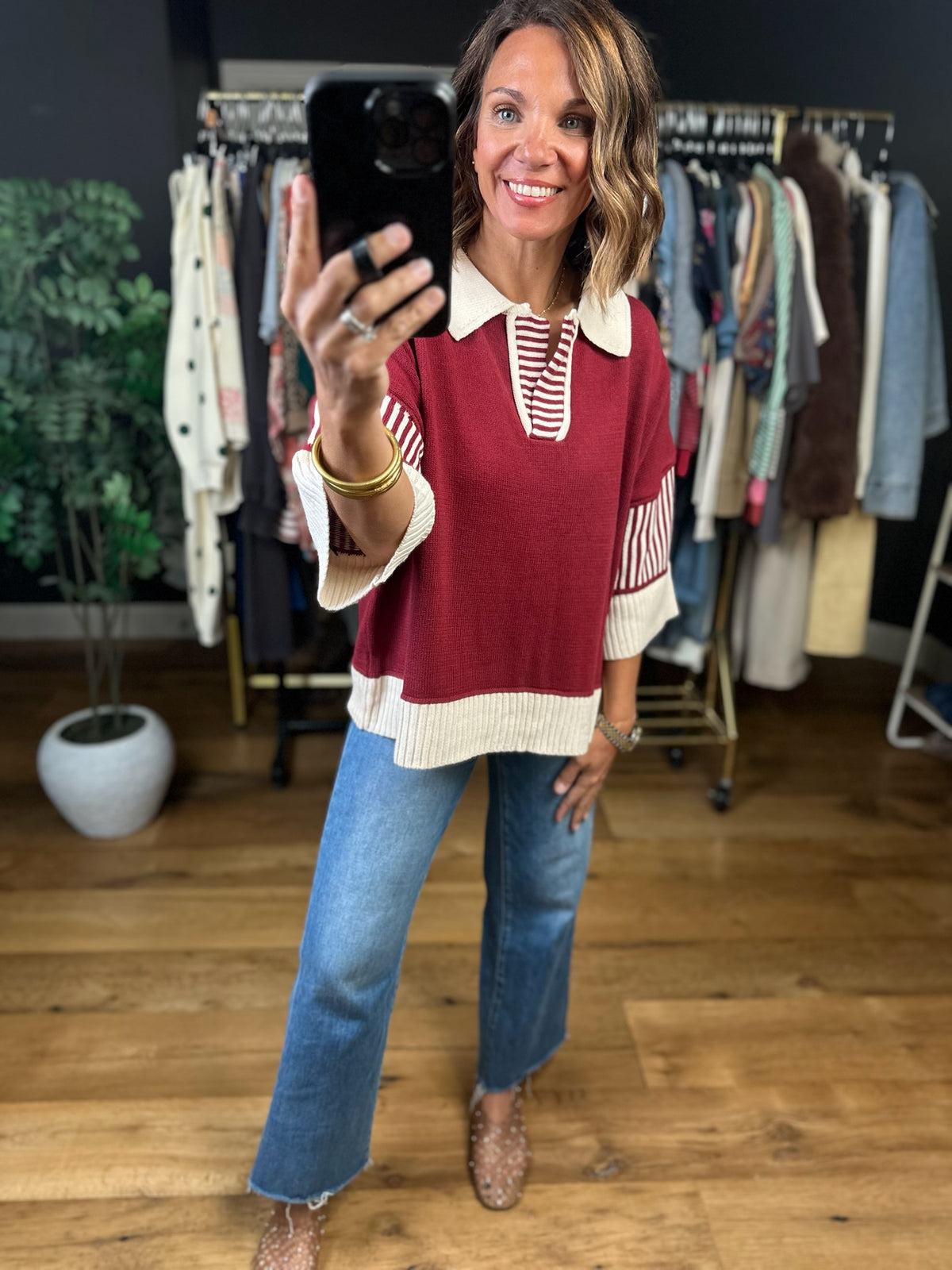 The Right Thing Collared Top-Short Sleeves-She & Sky-Anna Kaytes Boutique, Women's Fashion Boutique in Grinnell, Iowa
