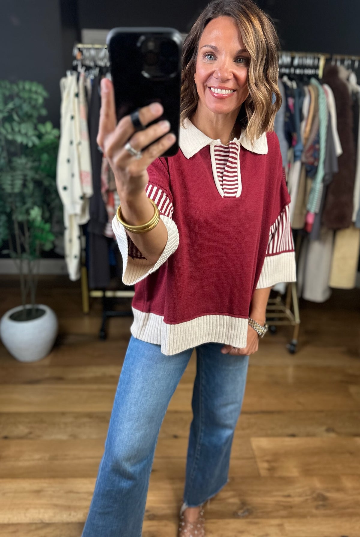 The Right Thing Collared Top-Short Sleeves-She & Sky-Anna Kaytes Boutique, Women's Fashion Boutique in Grinnell, Iowa
