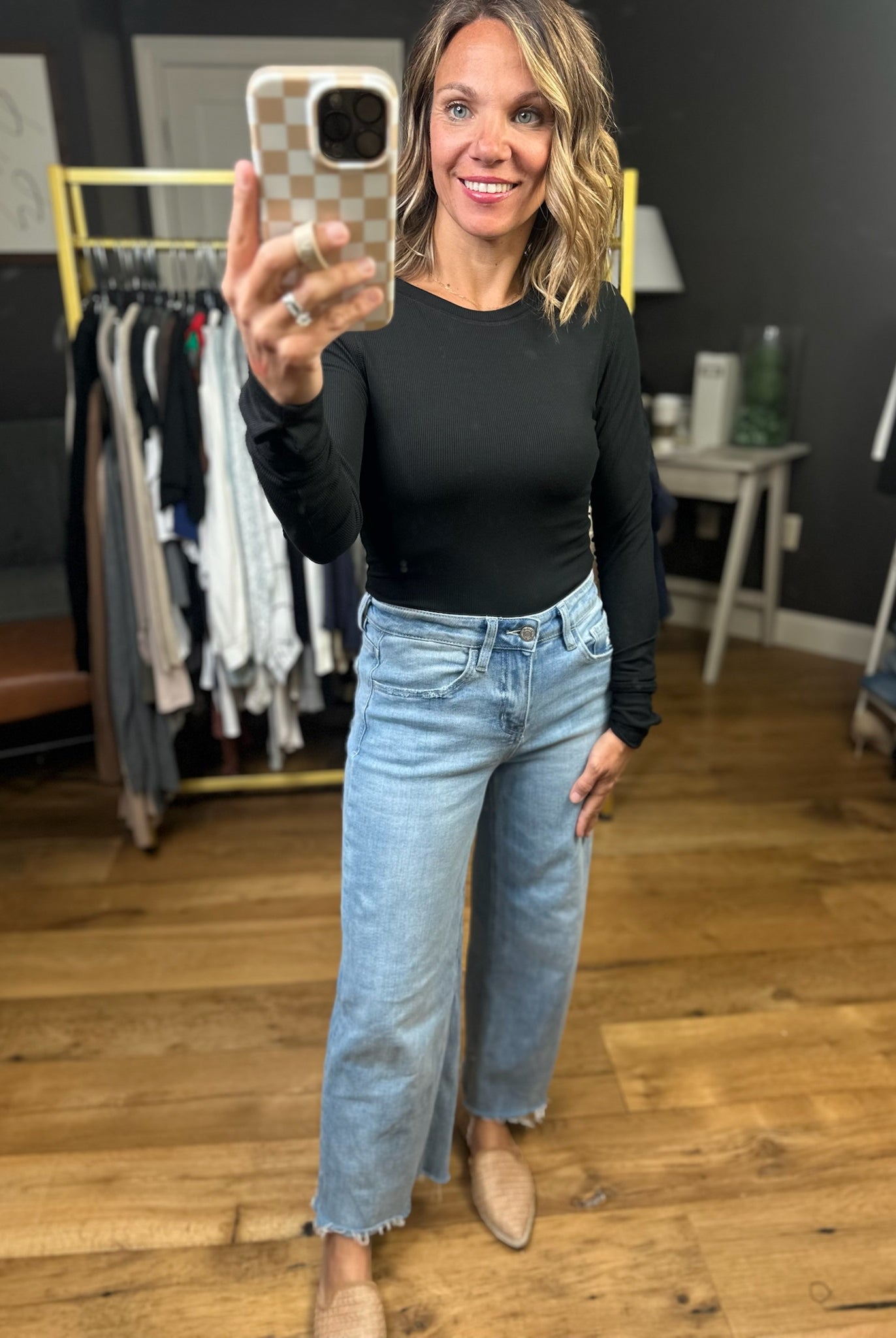 The Lennie Ribbed Long Sleeve Top-Wasabi & Mint-Anna Kaytes Boutique, Women's Fashion Boutique in Grinnell, Iowa