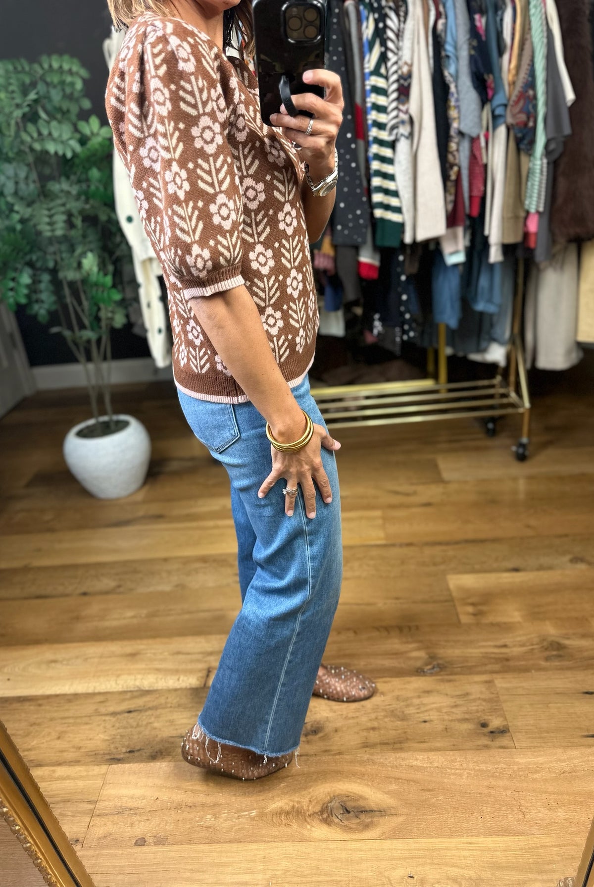 Remember Me Patterned Knit Top-Sweaters-She & Sky-Anna Kaytes Boutique, Women's Fashion Boutique in Grinnell, Iowa