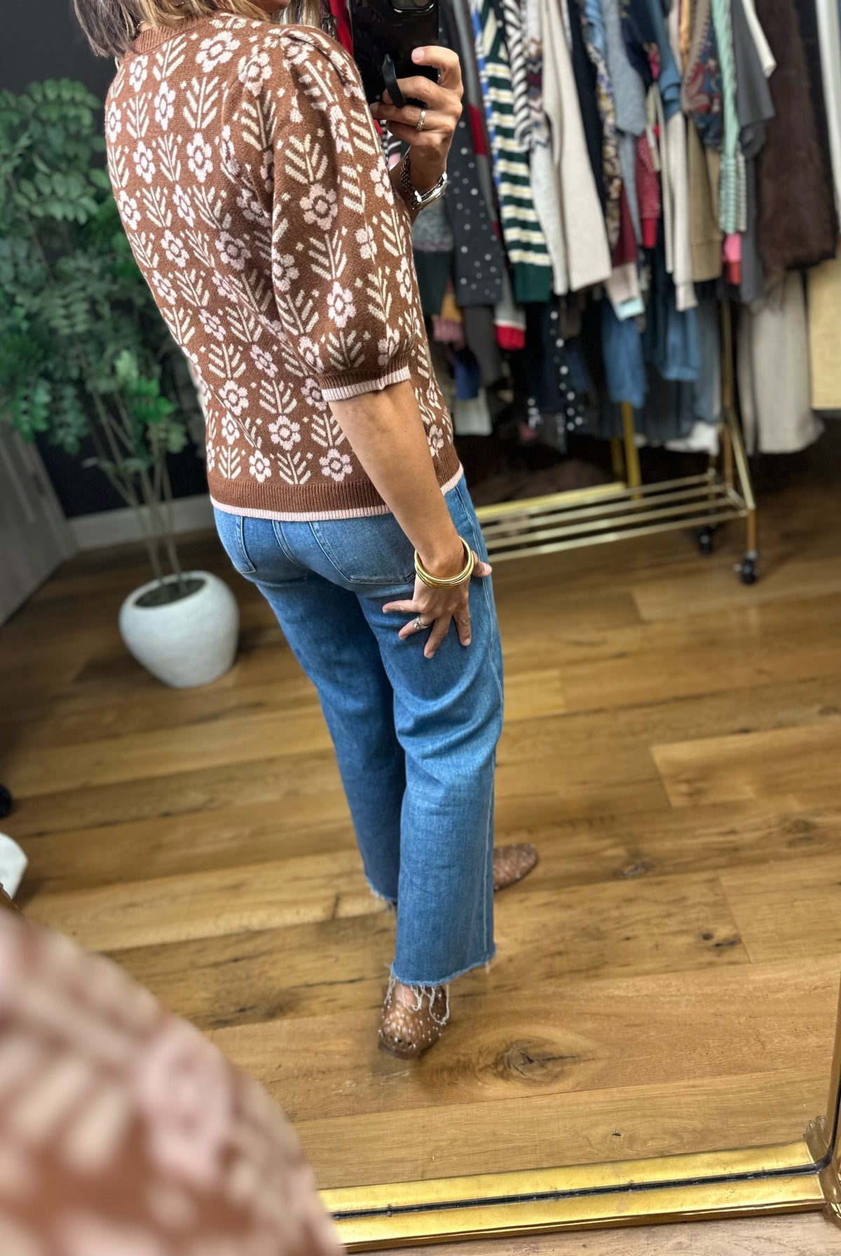 Remember Me Patterned Knit Top-Sweaters-She & Sky-Anna Kaytes Boutique, Women's Fashion Boutique in Grinnell, Iowa