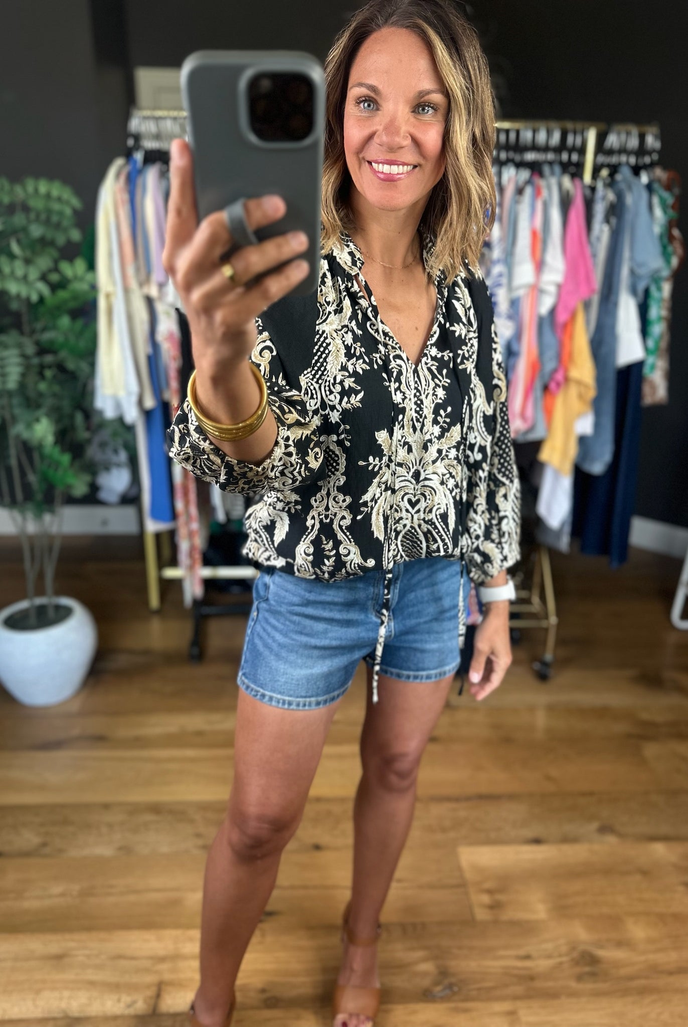 Closer To Love Patterned Top-Short Sleeves-Umgee-Anna Kaytes Boutique, Women's Fashion Boutique in Grinnell, Iowa