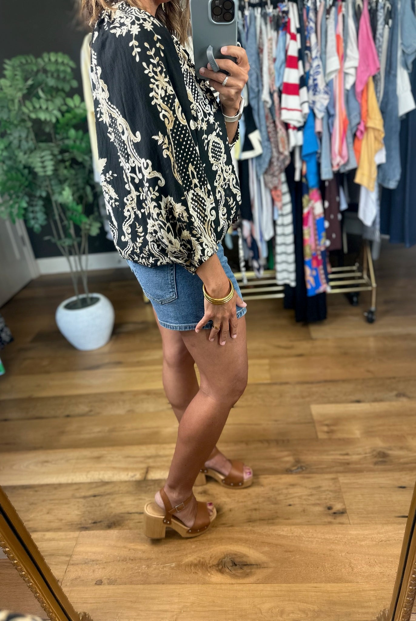 Closer To Love Patterned Top-Short Sleeves-Umgee-Anna Kaytes Boutique, Women's Fashion Boutique in Grinnell, Iowa