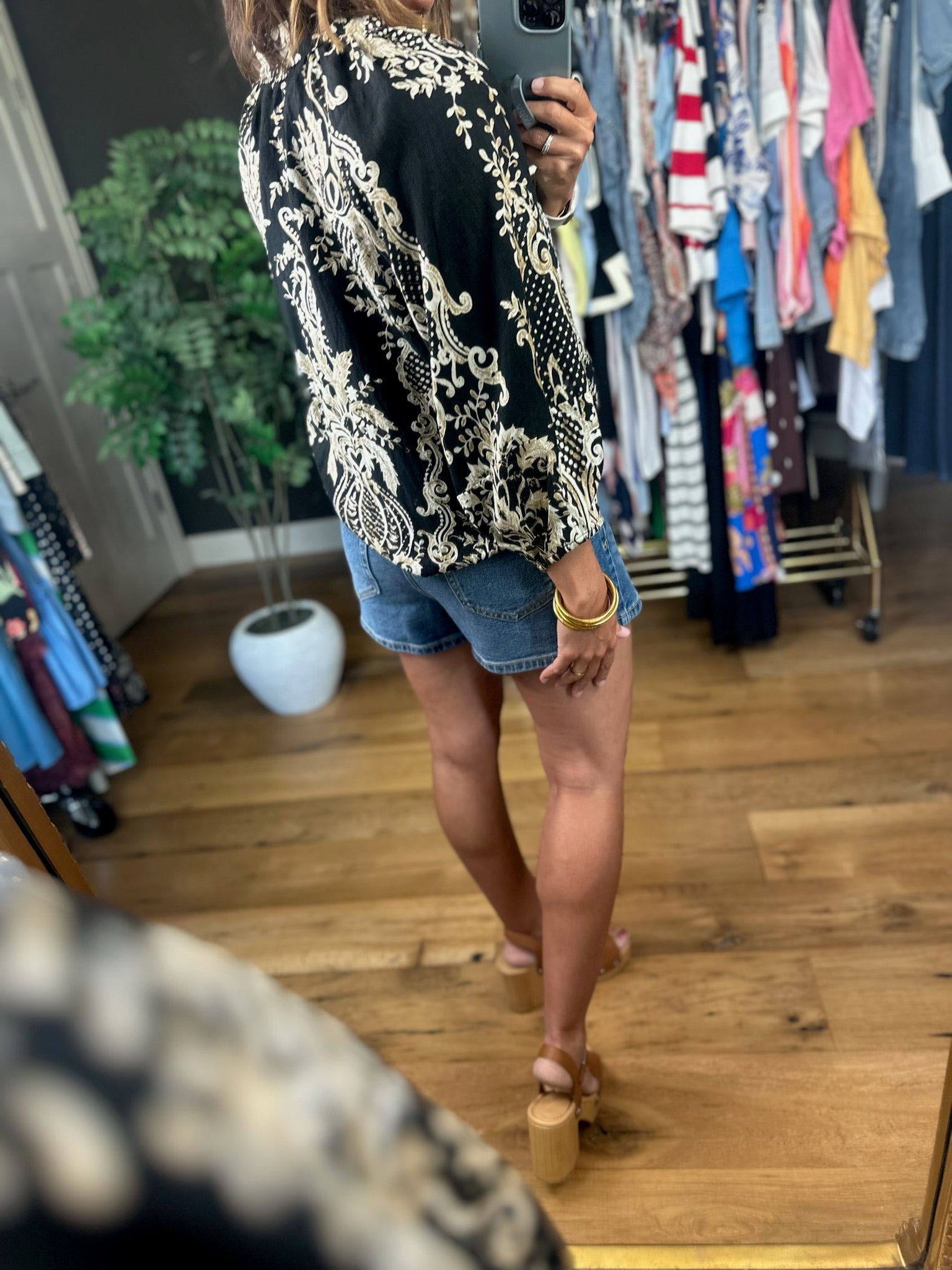 Closer To Love Patterned Top-Short Sleeves-Umgee-Anna Kaytes Boutique, Women's Fashion Boutique in Grinnell, Iowa