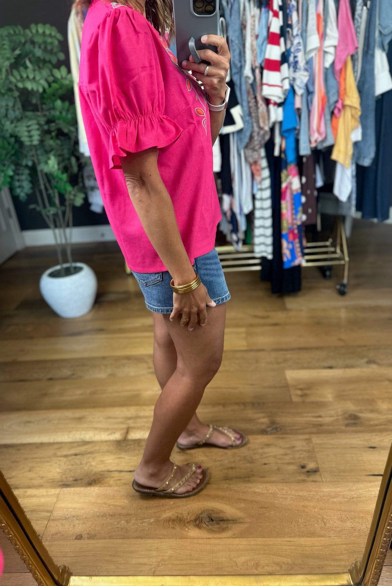 Make Things Special Embroidered Top-Short Sleeves-voy-Anna Kaytes Boutique, Women's Fashion Boutique in Grinnell, Iowa