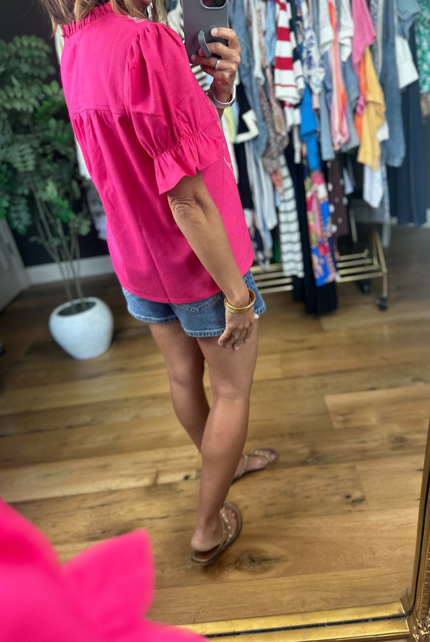 Make Things Special Embroidered Top-Short Sleeves-voy-Anna Kaytes Boutique, Women's Fashion Boutique in Grinnell, Iowa