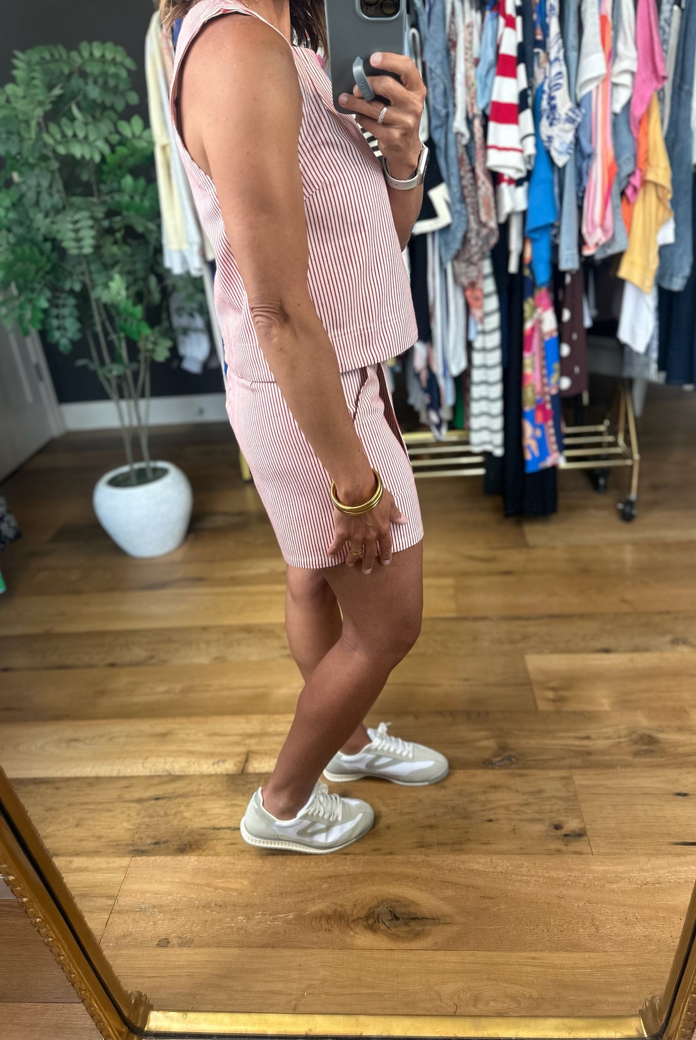 She's So Sweet Striped Skort Set-Two Piece Set-Entro-Anna Kaytes Boutique, Women's Fashion Boutique in Grinnell, Iowa