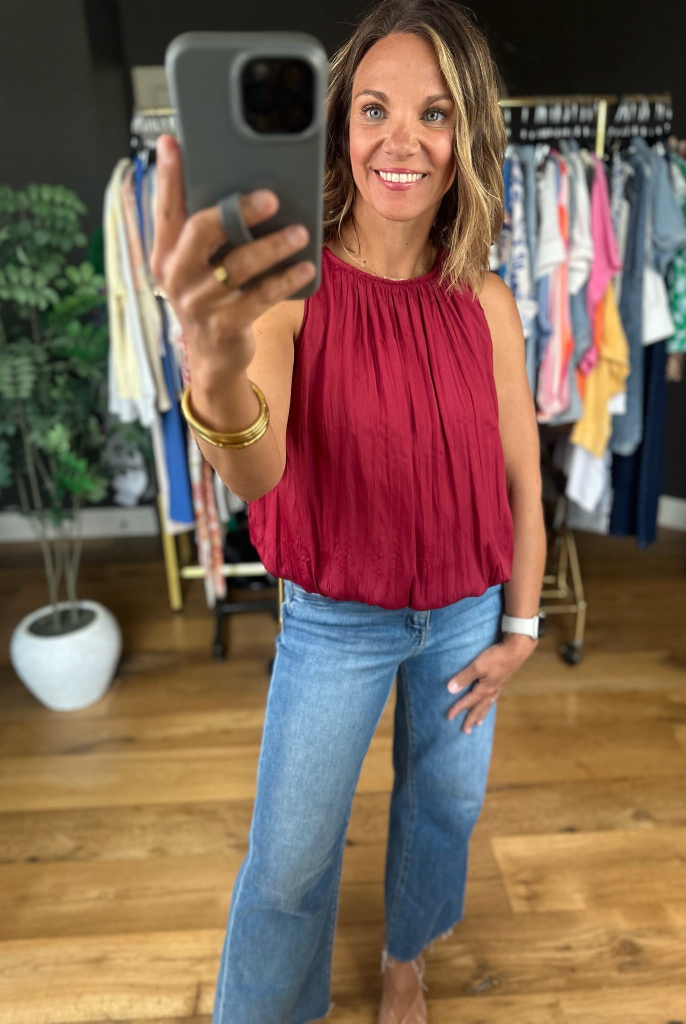 Stand My Ground Bubble-Hem Top-Sleeveless-ee:some-Anna Kaytes Boutique, Women's Fashion Boutique in Grinnell, Iowa