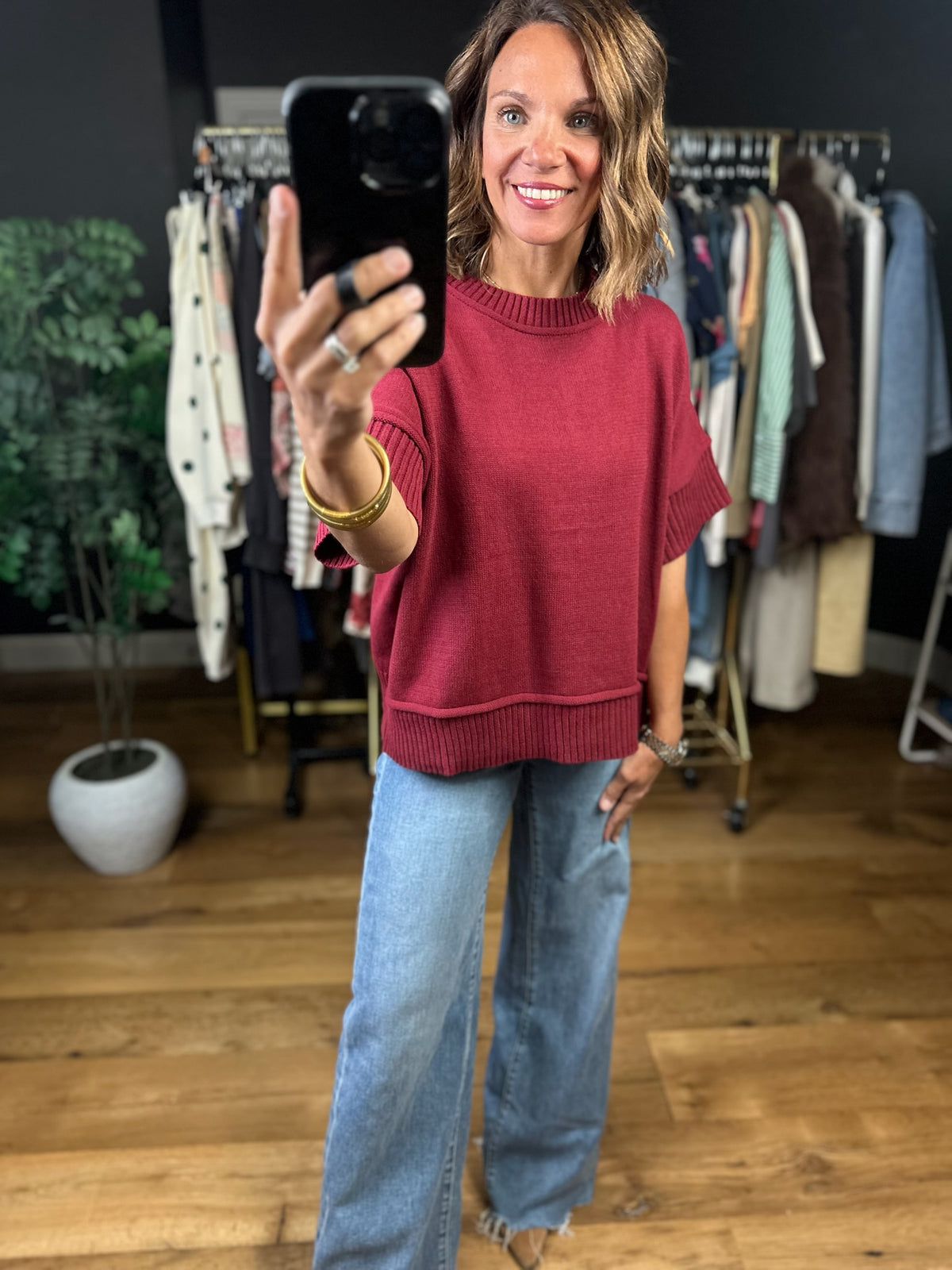 All My Love Short Sleeve Knit Top-Sweaters-She & Sky-Anna Kaytes Boutique, Women's Fashion Boutique in Grinnell, Iowa