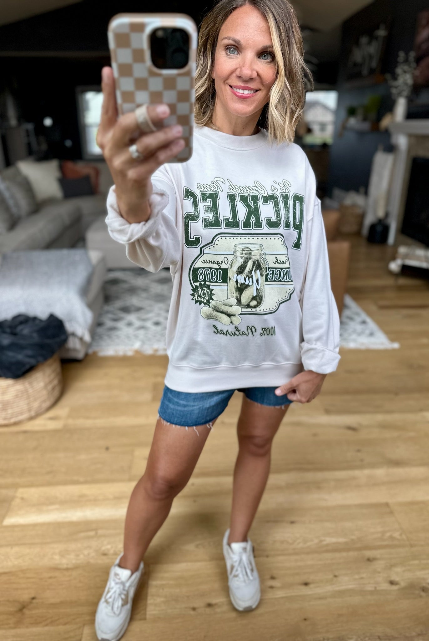 Crunch Time Pickle Crewneck-Tres Bien-Anna Kaytes Boutique, Women's Fashion Boutique in Grinnell, Iowa