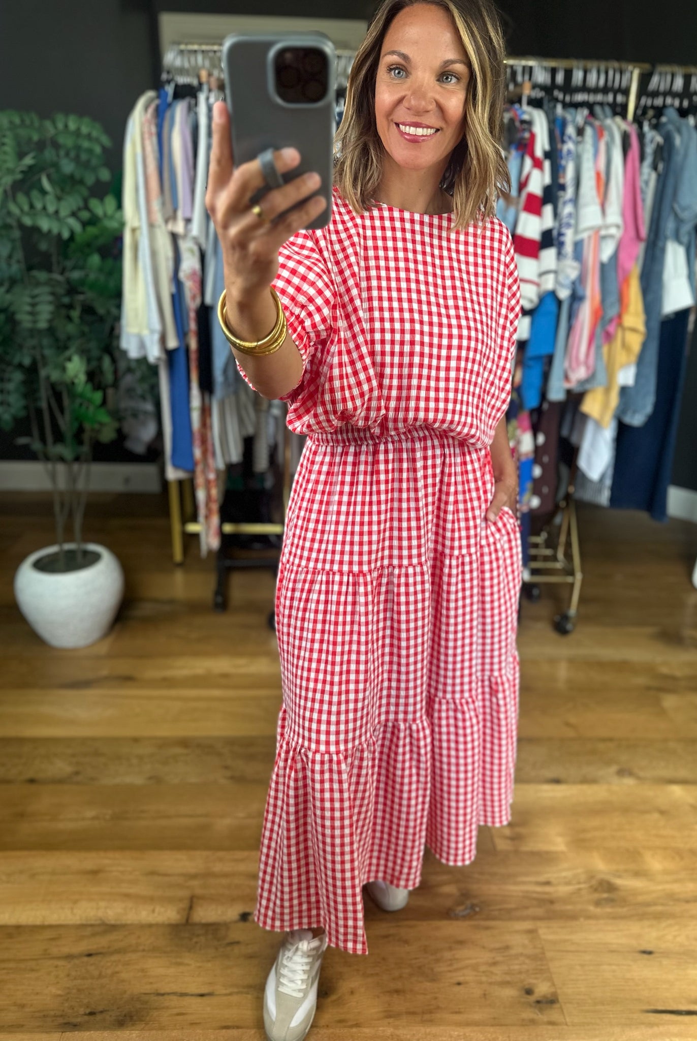Weekend Stroll Gingham Skirt-Skirts-Entro-Anna Kaytes Boutique, Women's Fashion Boutique in Grinnell, Iowa