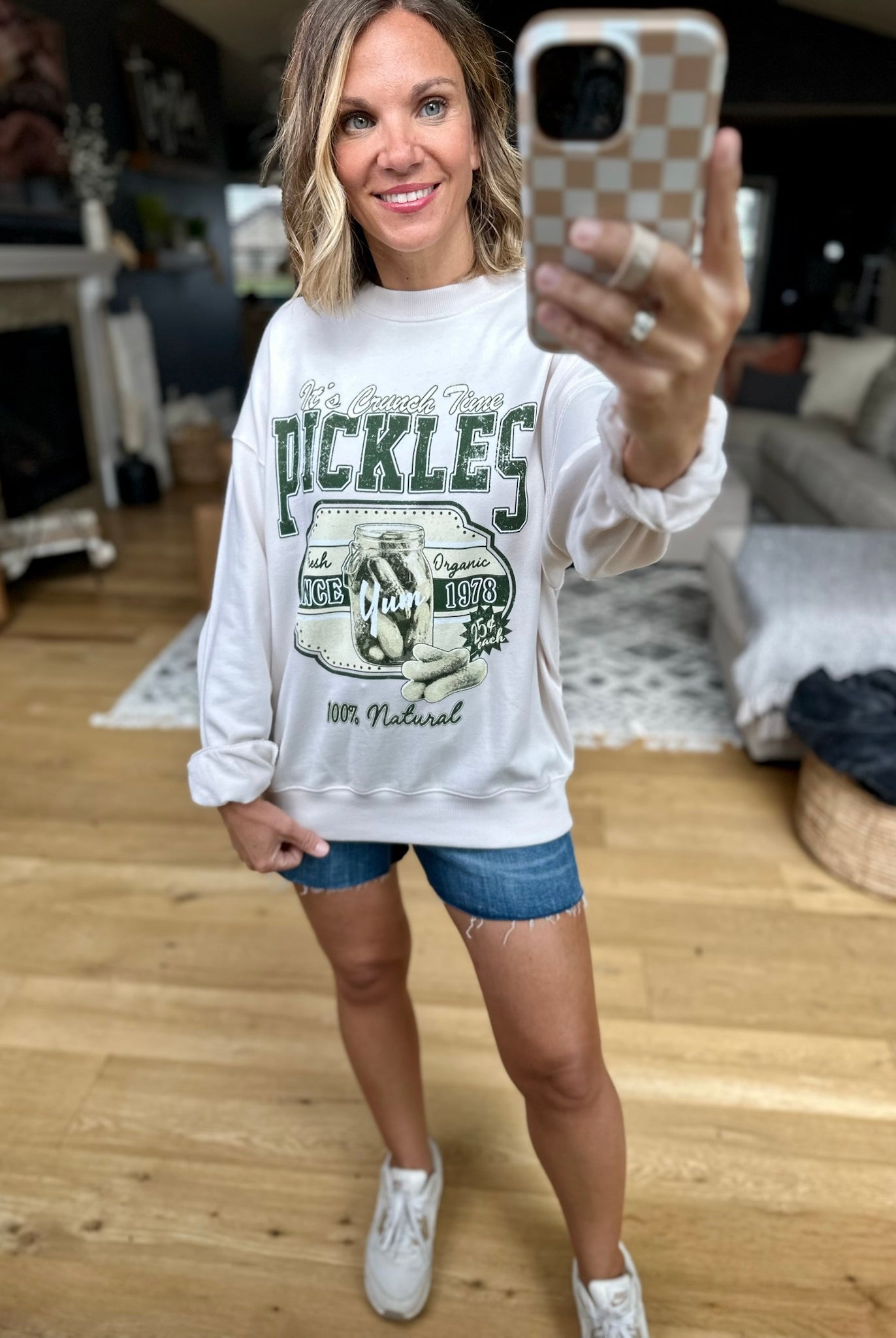 Crunch Time Pickle Crewneck-Tres Bien-Anna Kaytes Boutique, Women's Fashion Boutique in Grinnell, Iowa