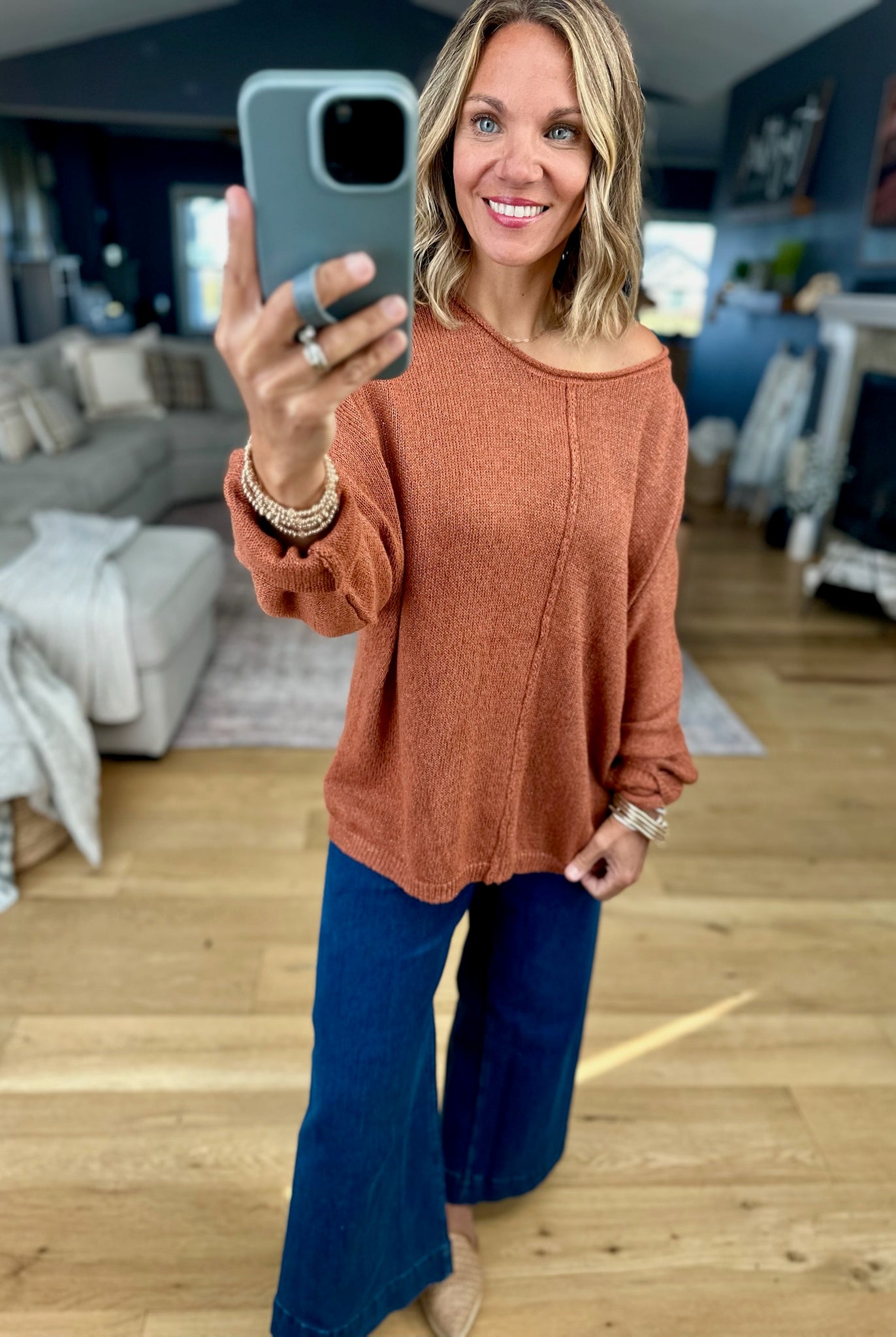 Blazing Trail Oversized Knit Top-Sweaters-By Together-Anna Kaytes Boutique, Women's Fashion Boutique in Grinnell, Iowa