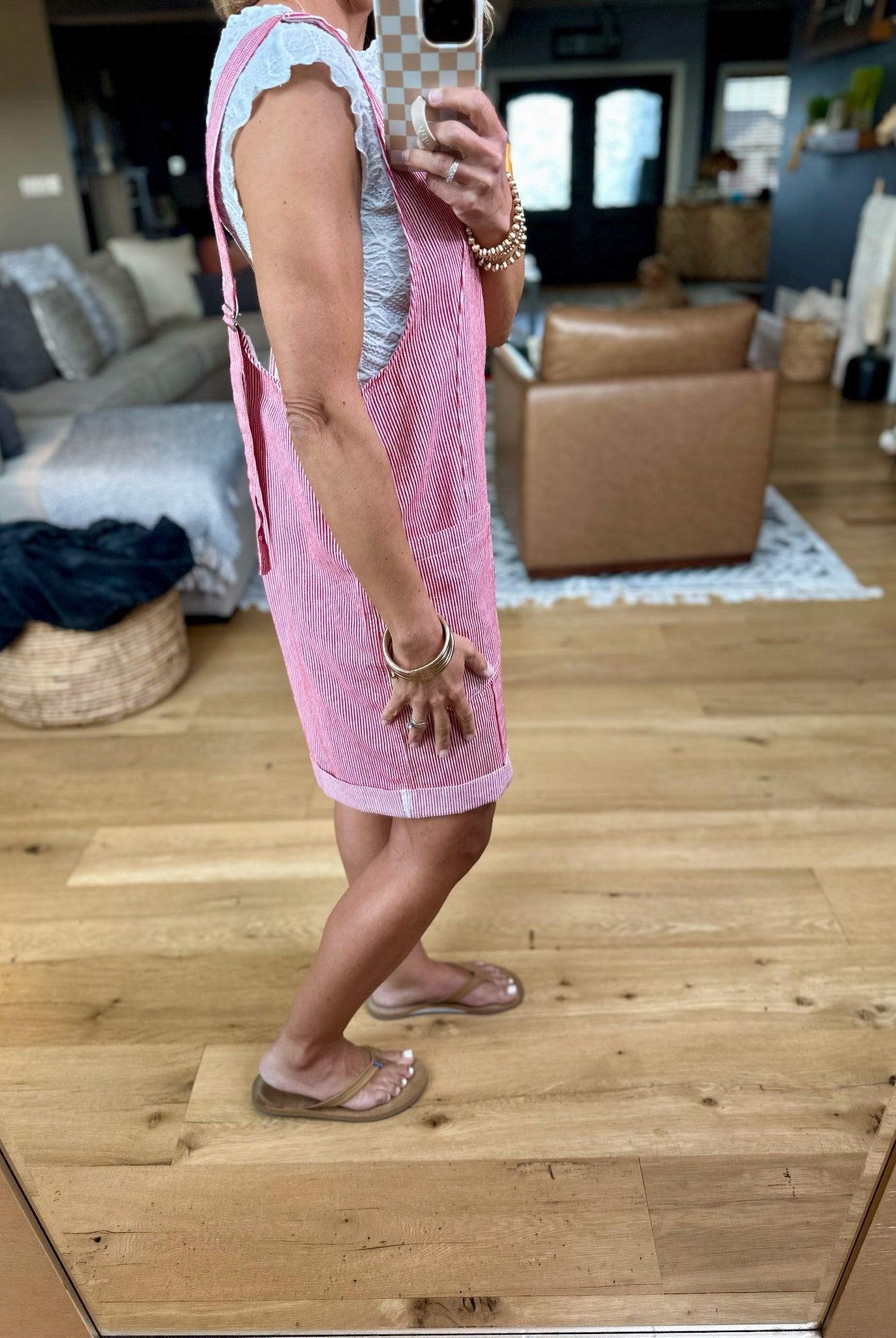 Wherever You Go Pocket Romper - Red/White-Wishlist-Anna Kaytes Boutique, Women's Fashion Boutique in Grinnell, Iowa