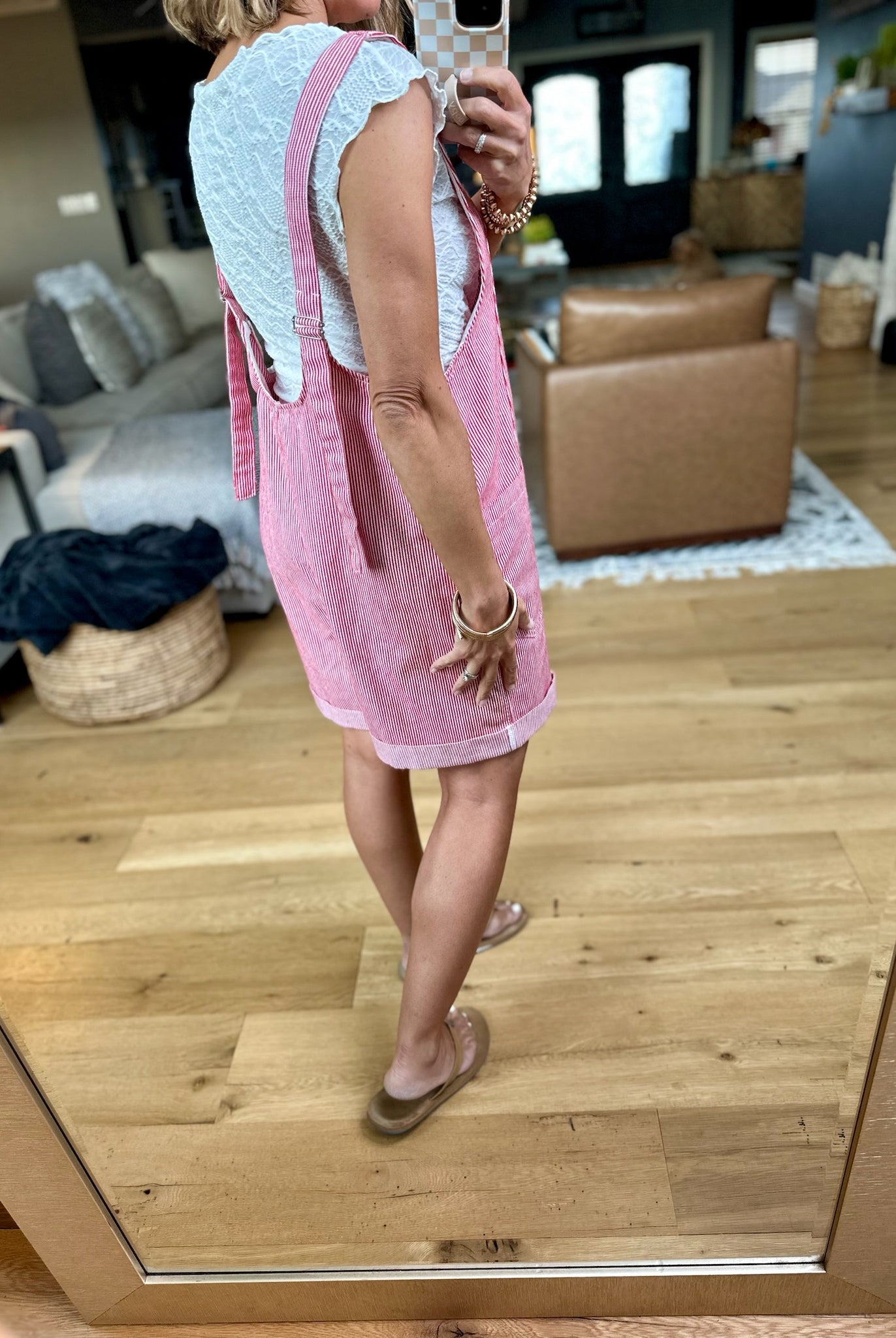 Wherever You Go Pocket Romper - Red/White-Wishlist-Anna Kaytes Boutique, Women's Fashion Boutique in Grinnell, Iowa