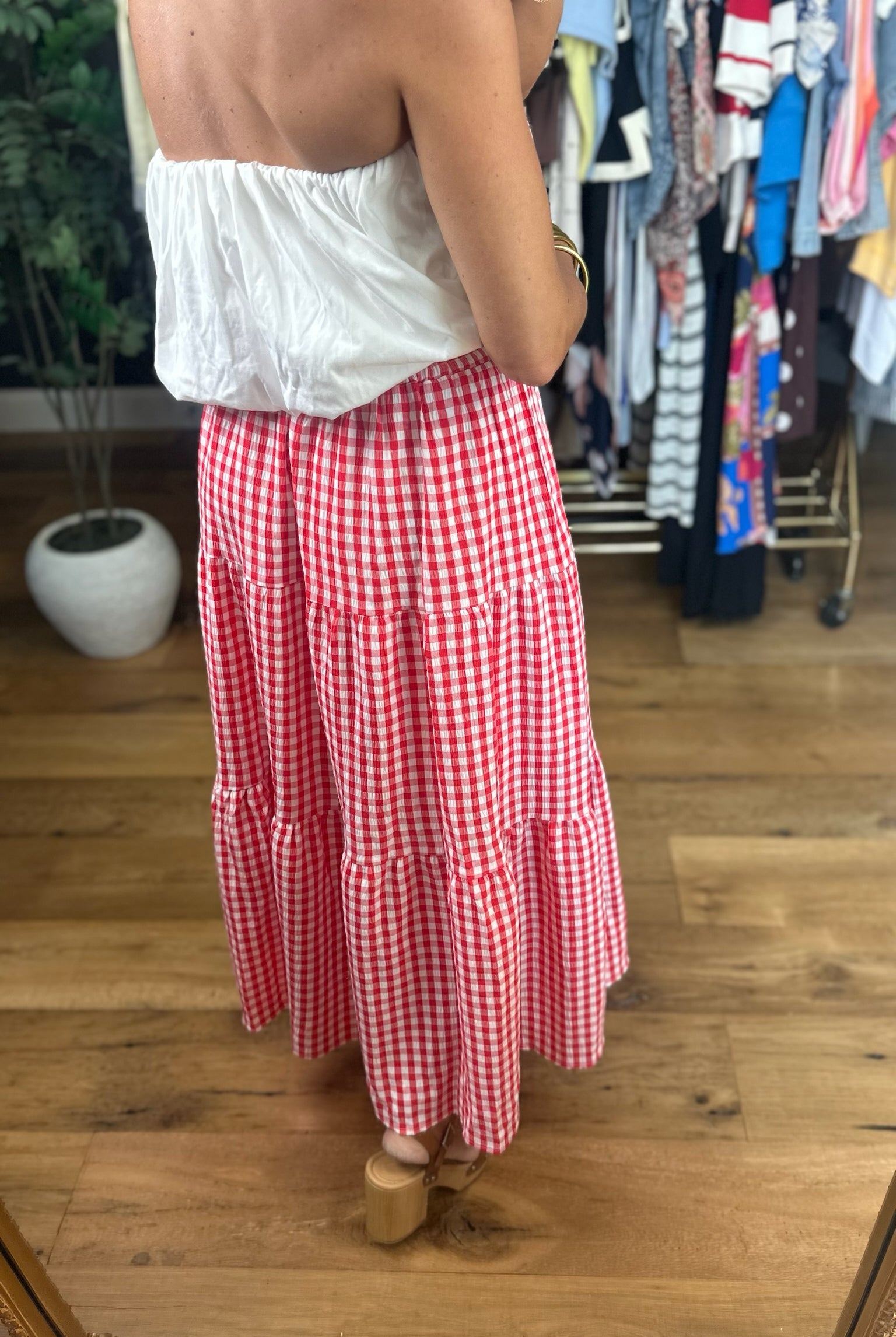 Weekend Stroll Gingham Skirt-Skirts-Entro-Anna Kaytes Boutique, Women's Fashion Boutique in Grinnell, Iowa