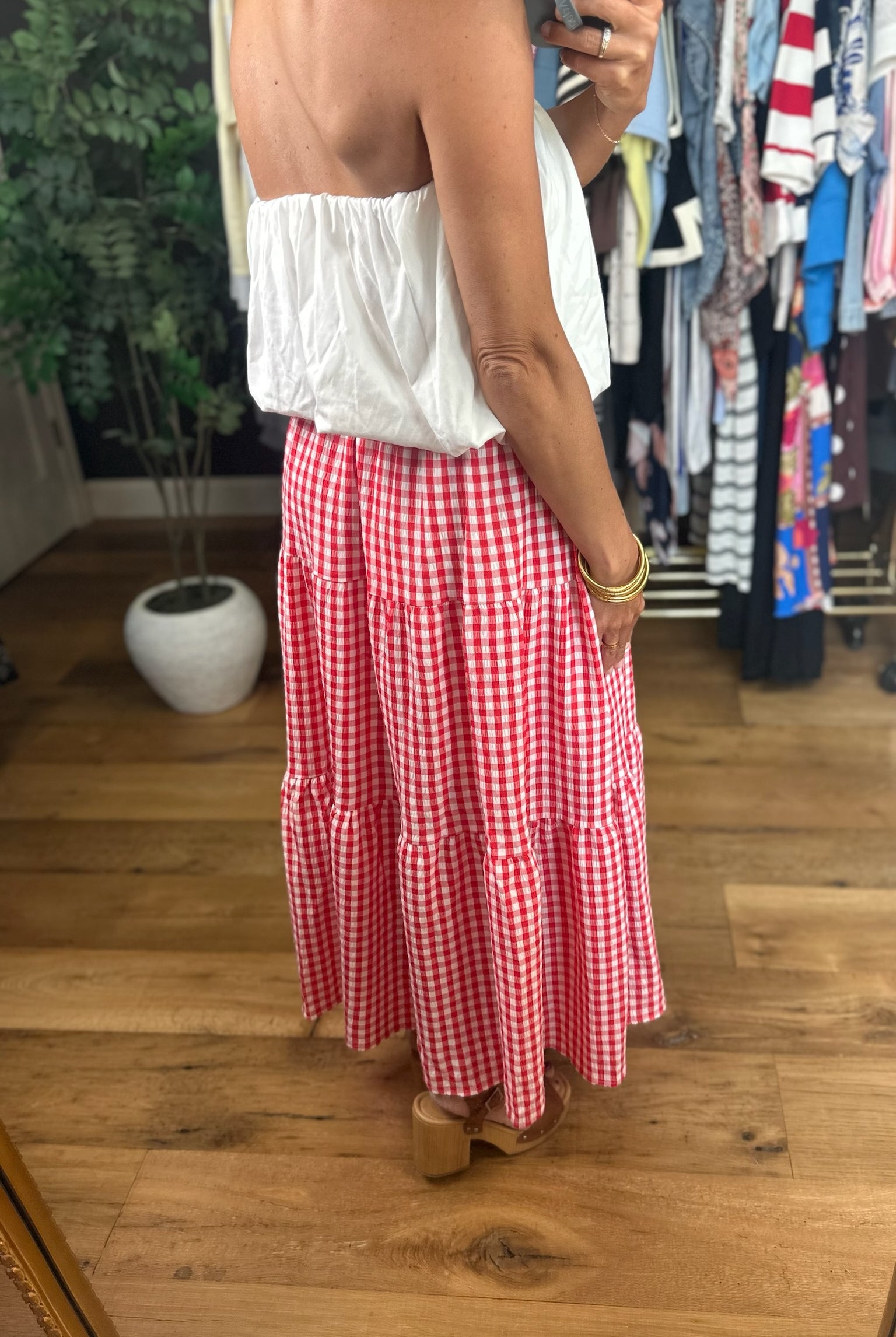 Weekend Stroll Gingham Skirt-Skirts-Entro-Anna Kaytes Boutique, Women's Fashion Boutique in Grinnell, Iowa