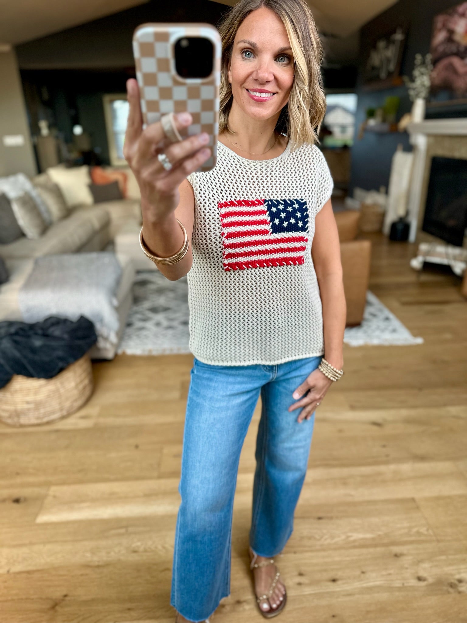 Symbol Of Honor Flag Knit Top - Multiple Options-Blu Pepper-Anna Kaytes Boutique, Women's Fashion Boutique in Grinnell, Iowa