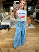 Stars & Stripes La Mer Tank - Sea Salt-Z Supply-Anna Kaytes Boutique, Women's Fashion Boutique in Grinnell, Iowa