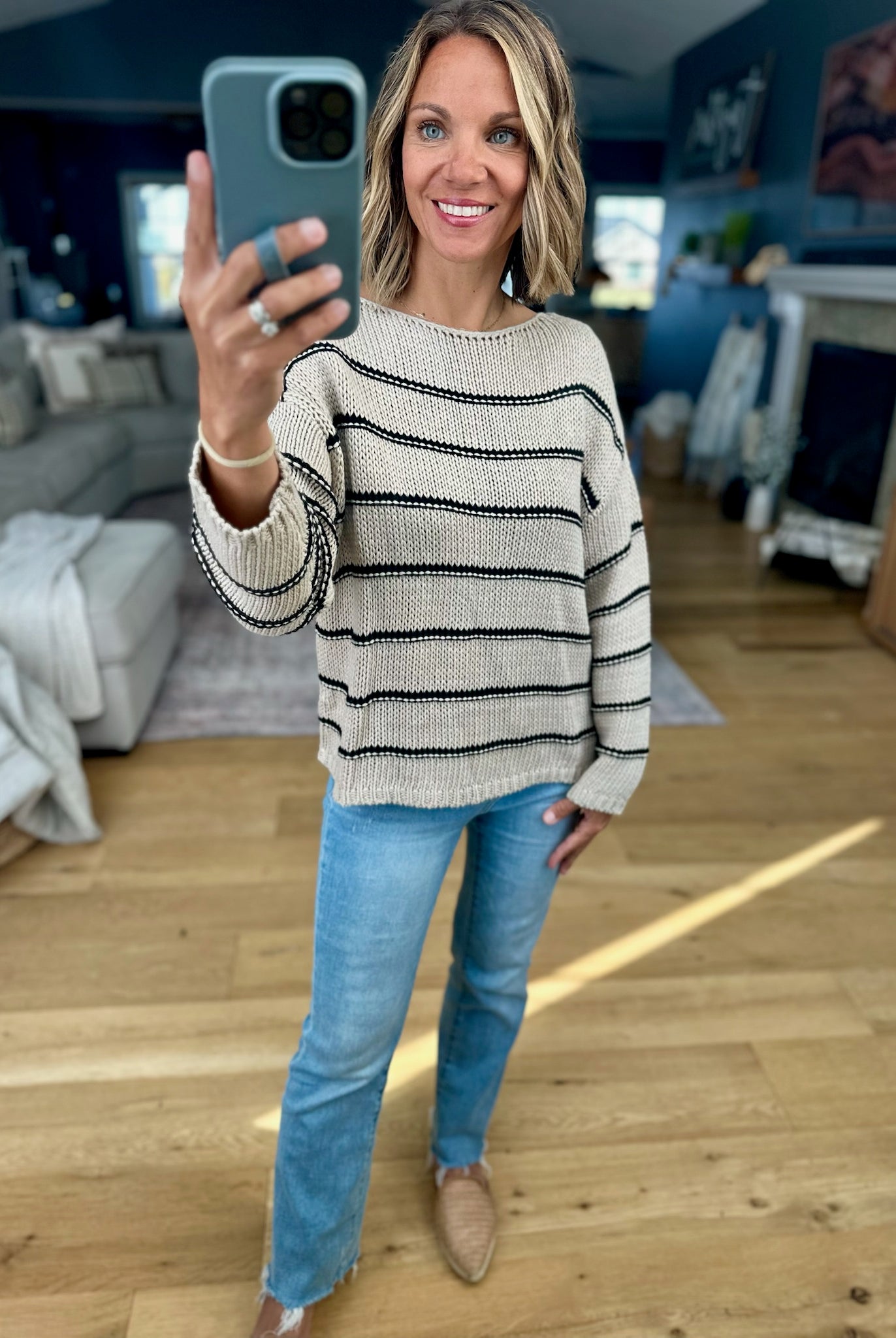 The Way It Goes Striped Knit Sweater-sweater-Wishlist-Anna Kaytes Boutique, Women's Fashion Boutique in Grinnell, Iowa