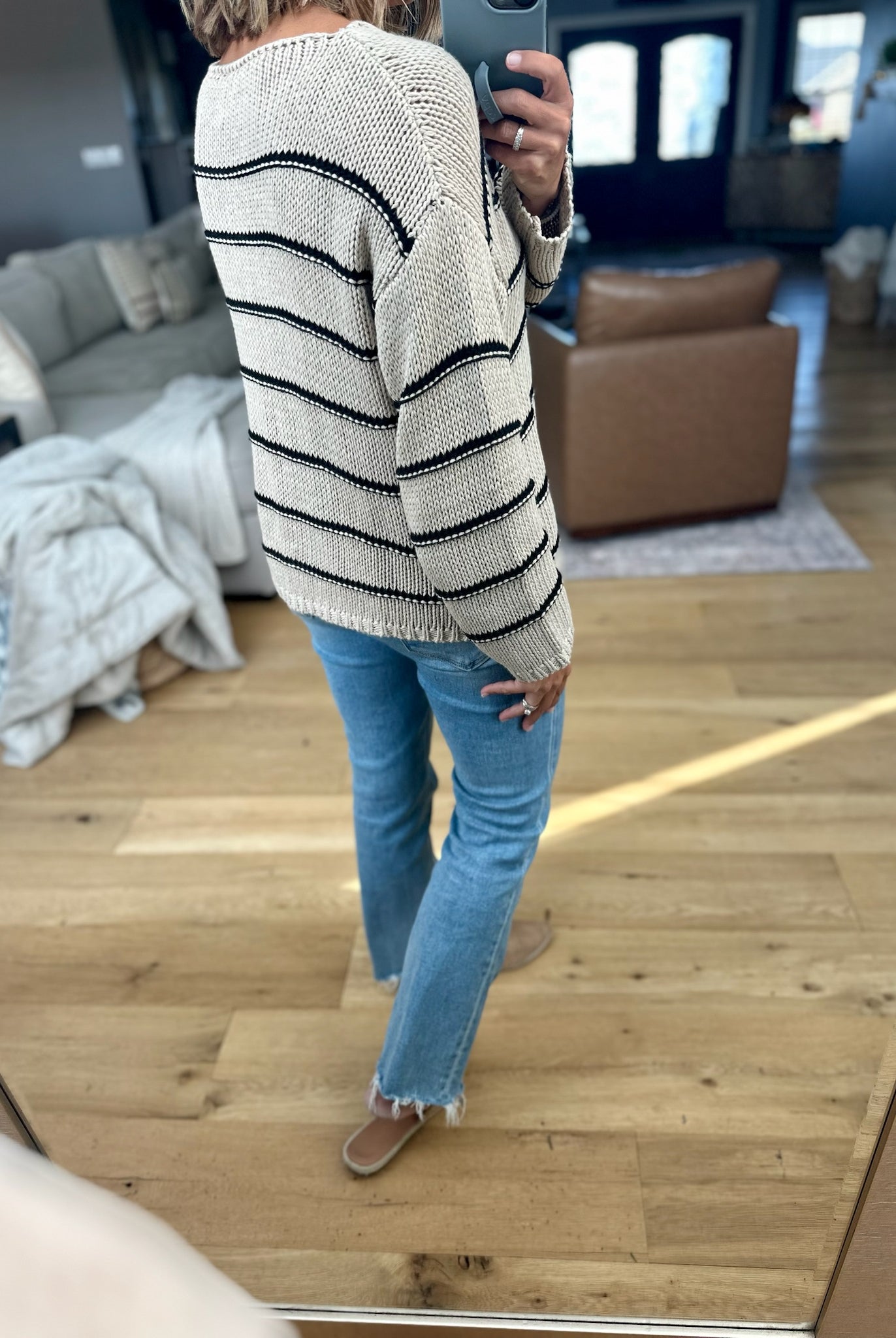 The Way It Goes Striped Knit Sweater-sweater-Wishlist-Anna Kaytes Boutique, Women's Fashion Boutique in Grinnell, Iowa