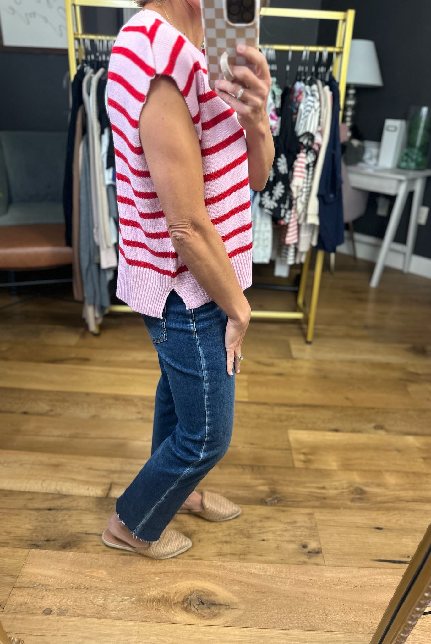 Anything In the World Striped Cap-Sleeve Knit Top - Multiple Options-Entro-Anna Kaytes Boutique, Women's Fashion Boutique in Grinnell, Iowa