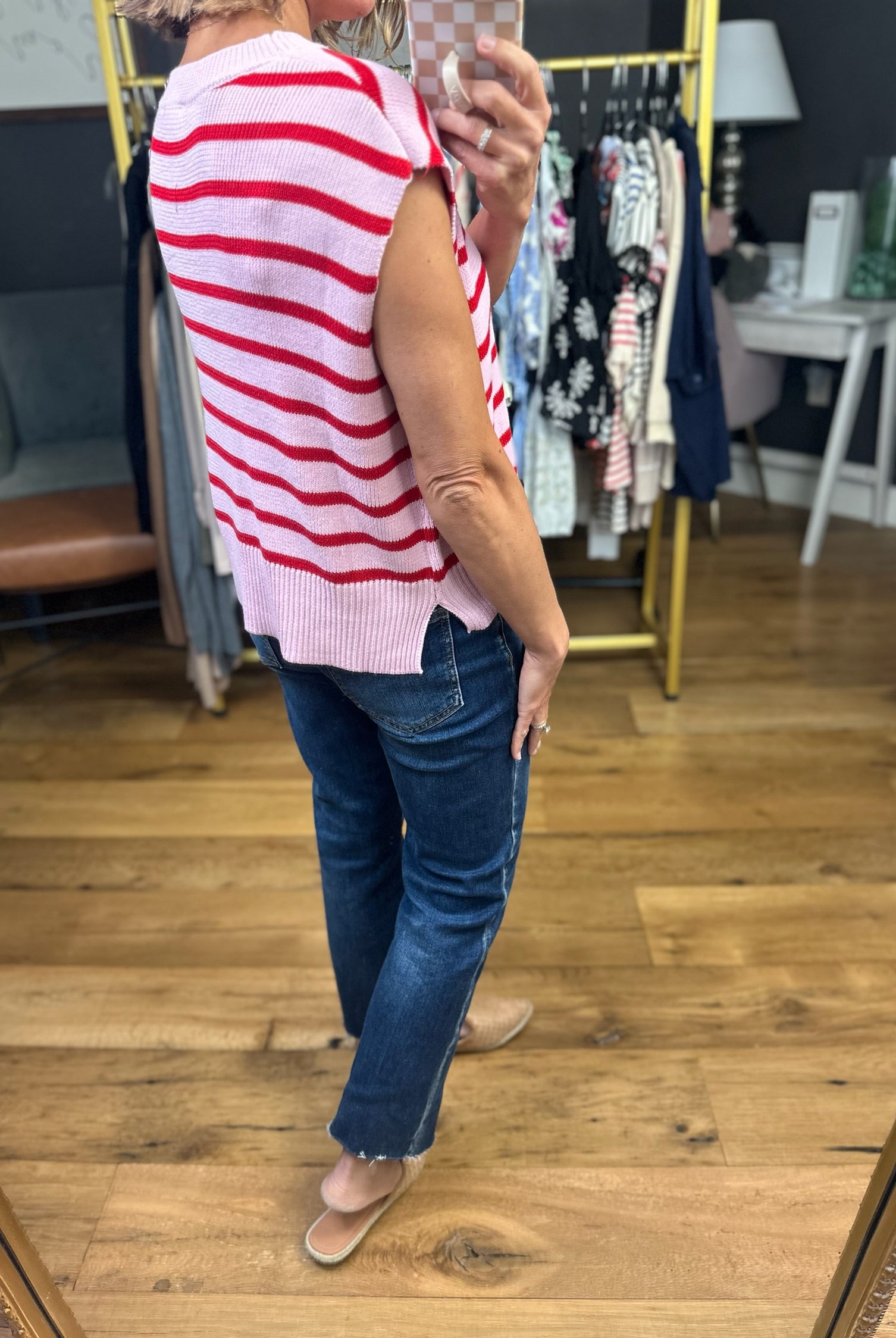 Anything In the World Striped Cap-Sleeve Knit Top - Multiple Options-Entro-Anna Kaytes Boutique, Women's Fashion Boutique in Grinnell, Iowa