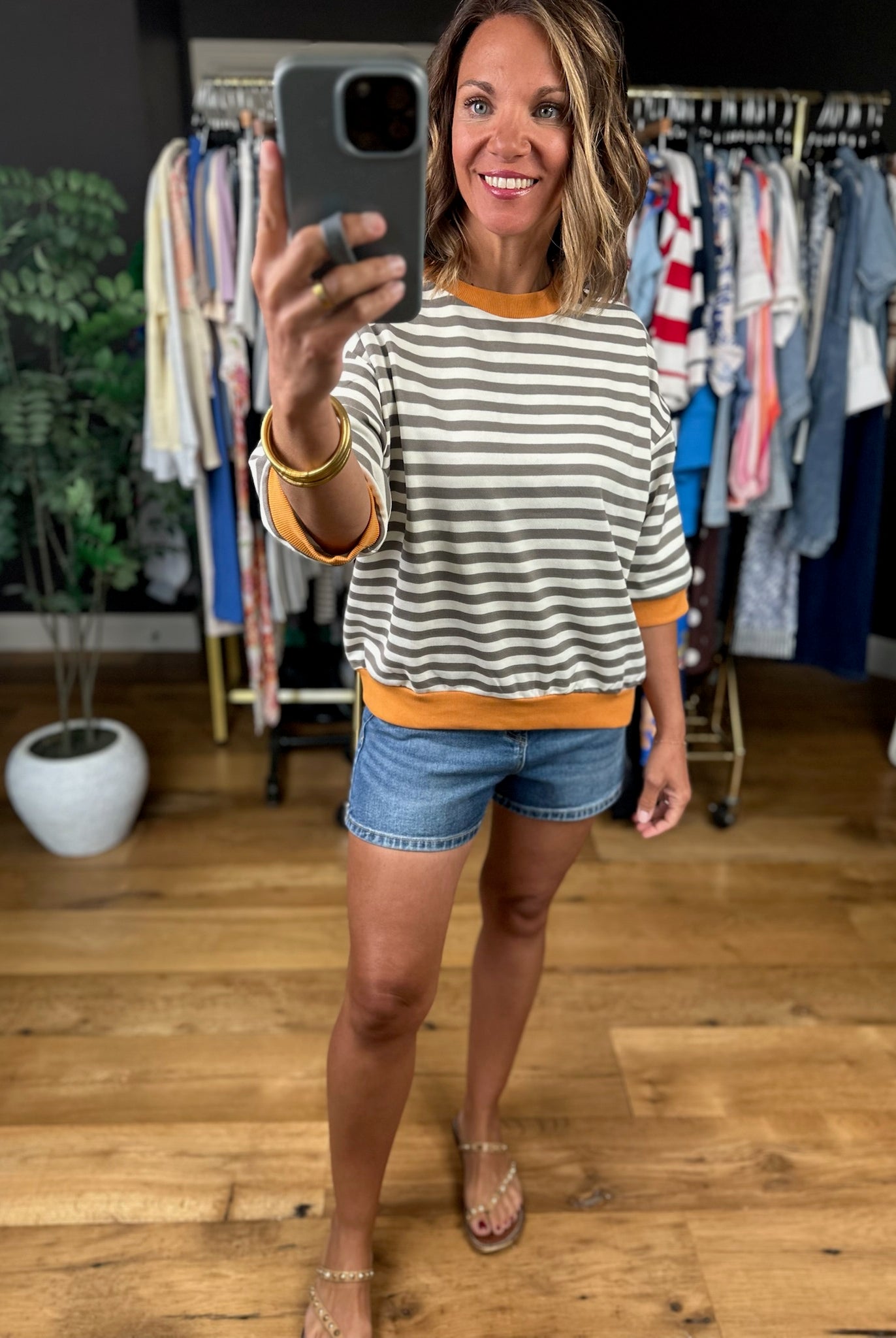 Keep Me Company Striped Top-Short Sleeves-JOA-Anna Kaytes Boutique, Women's Fashion Boutique in Grinnell, Iowa