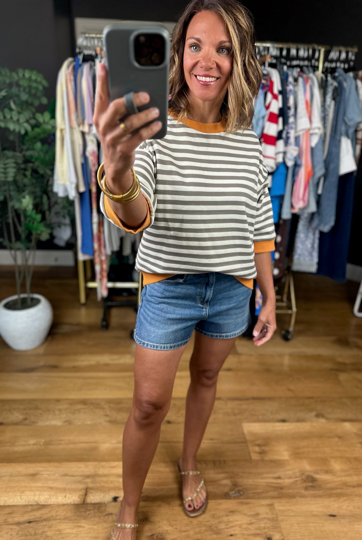 Keep Me Company Striped Top-Short Sleeves-JOA-Anna Kaytes Boutique, Women's Fashion Boutique in Grinnell, Iowa
