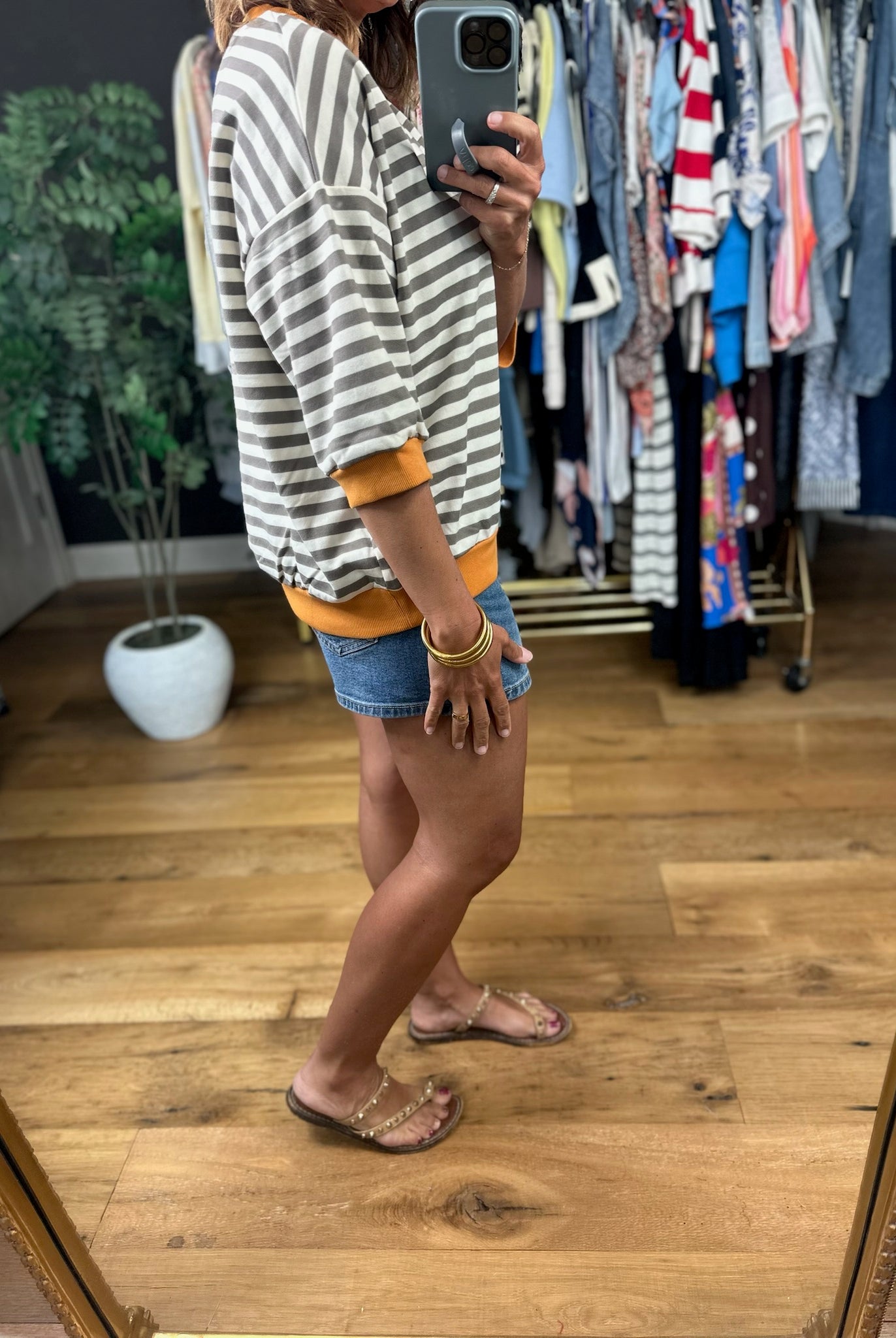 Keep Me Company Striped Top-Short Sleeves-JOA-Anna Kaytes Boutique, Women's Fashion Boutique in Grinnell, Iowa