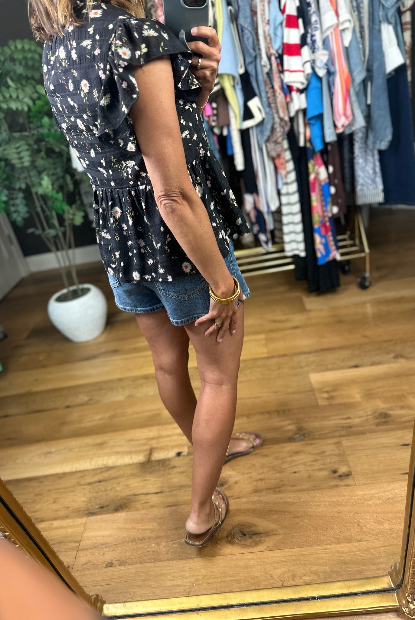 Lost In A Daydream Floral Peplum Top-Short Sleeves-Doe & Rae-Anna Kaytes Boutique, Women's Fashion Boutique in Grinnell, Iowa