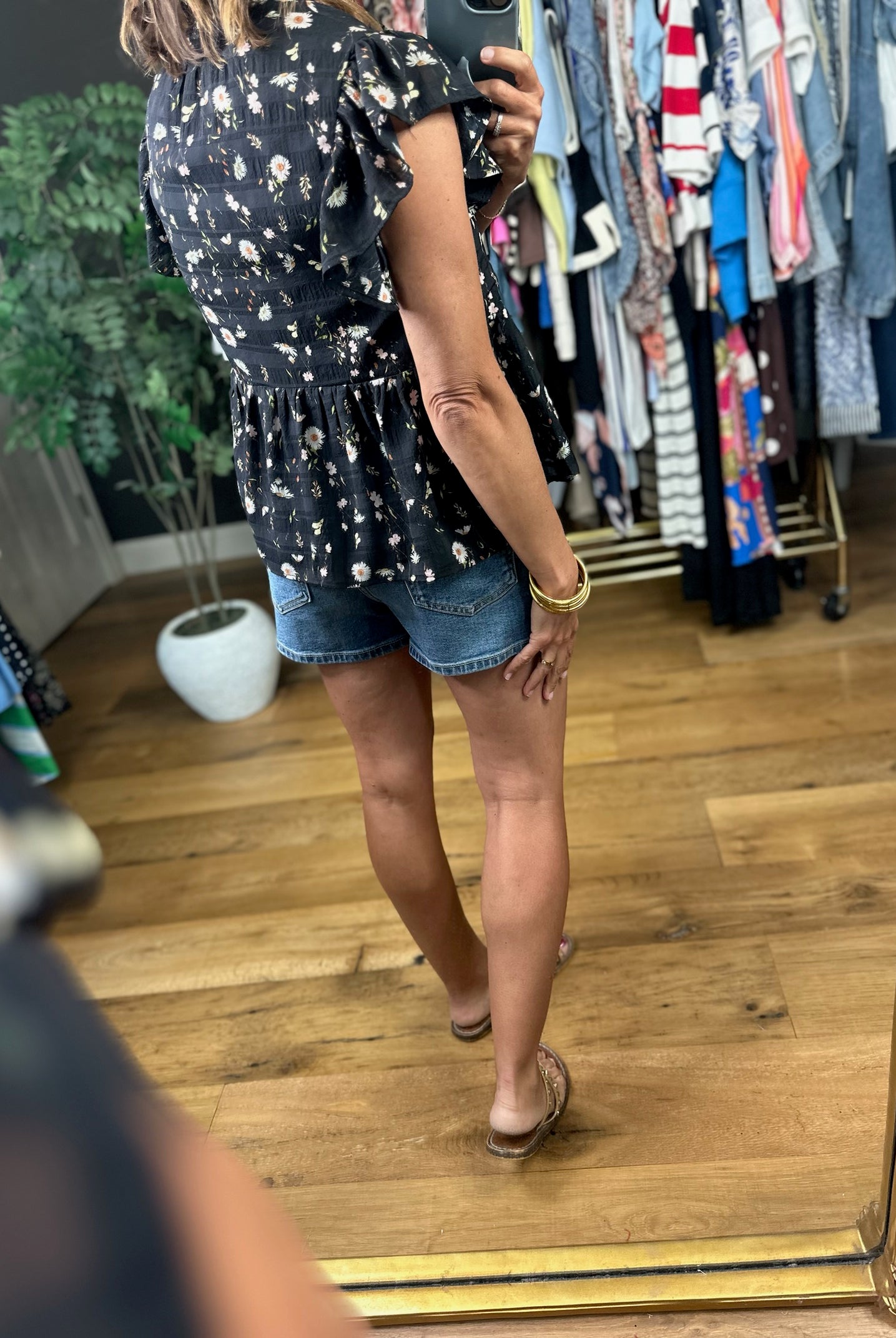 Lost In A Daydream Floral Peplum Top-Short Sleeves-Doe & Rae-Anna Kaytes Boutique, Women's Fashion Boutique in Grinnell, Iowa