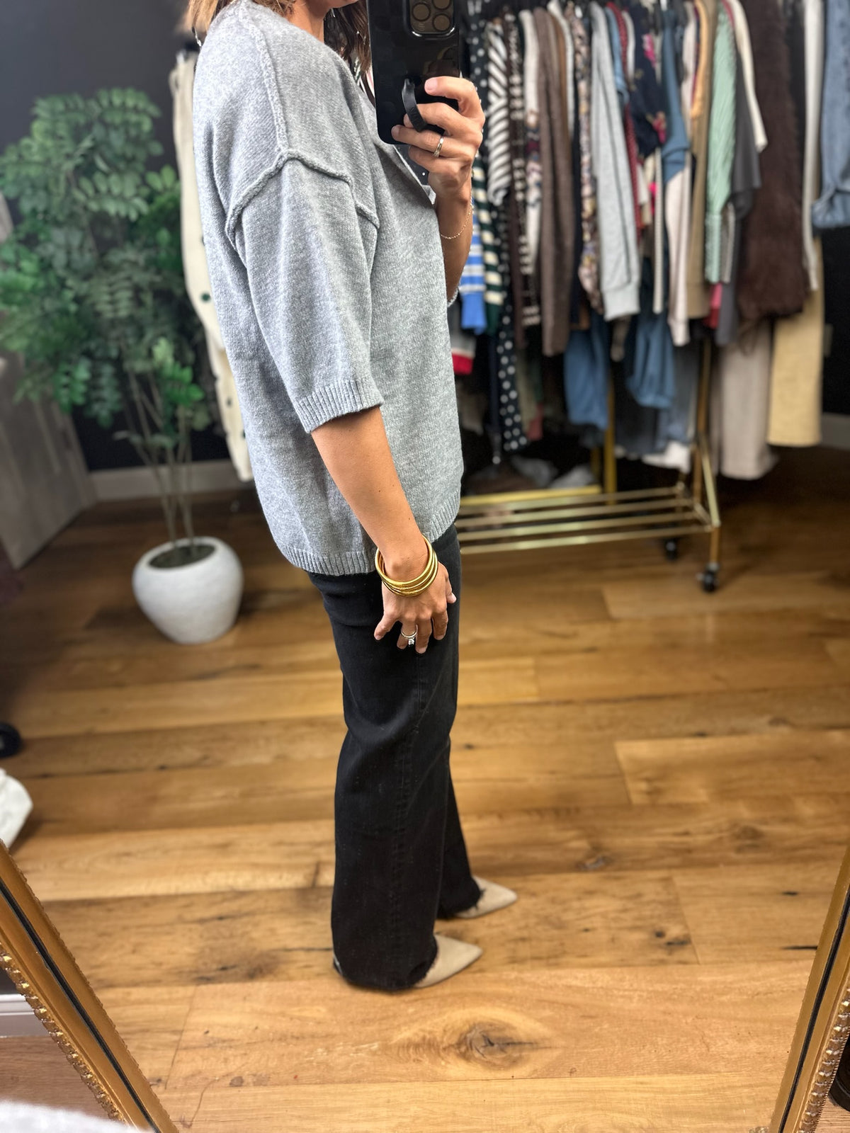 Downtown Beginnings Short Sleeve Knit Top-Sweaters-Staccato-Anna Kaytes Boutique, Women's Fashion Boutique in Grinnell, Iowa